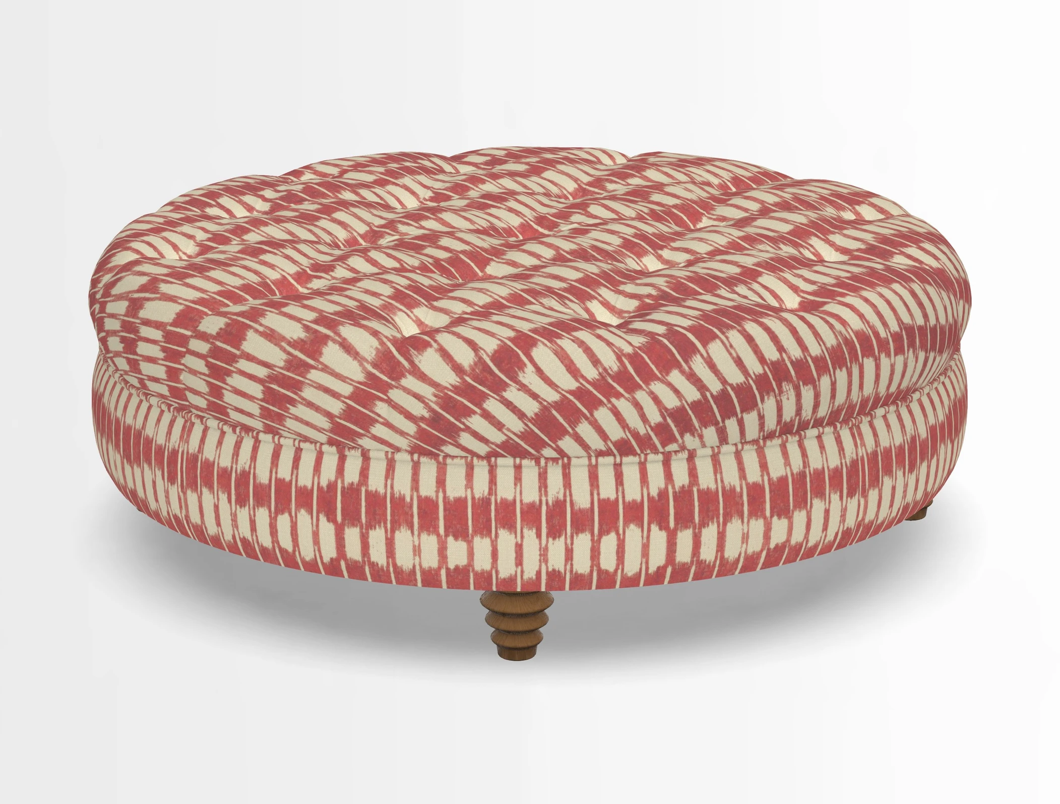 Helmsley Round Footstool in Linwood Omega Velvet Navy