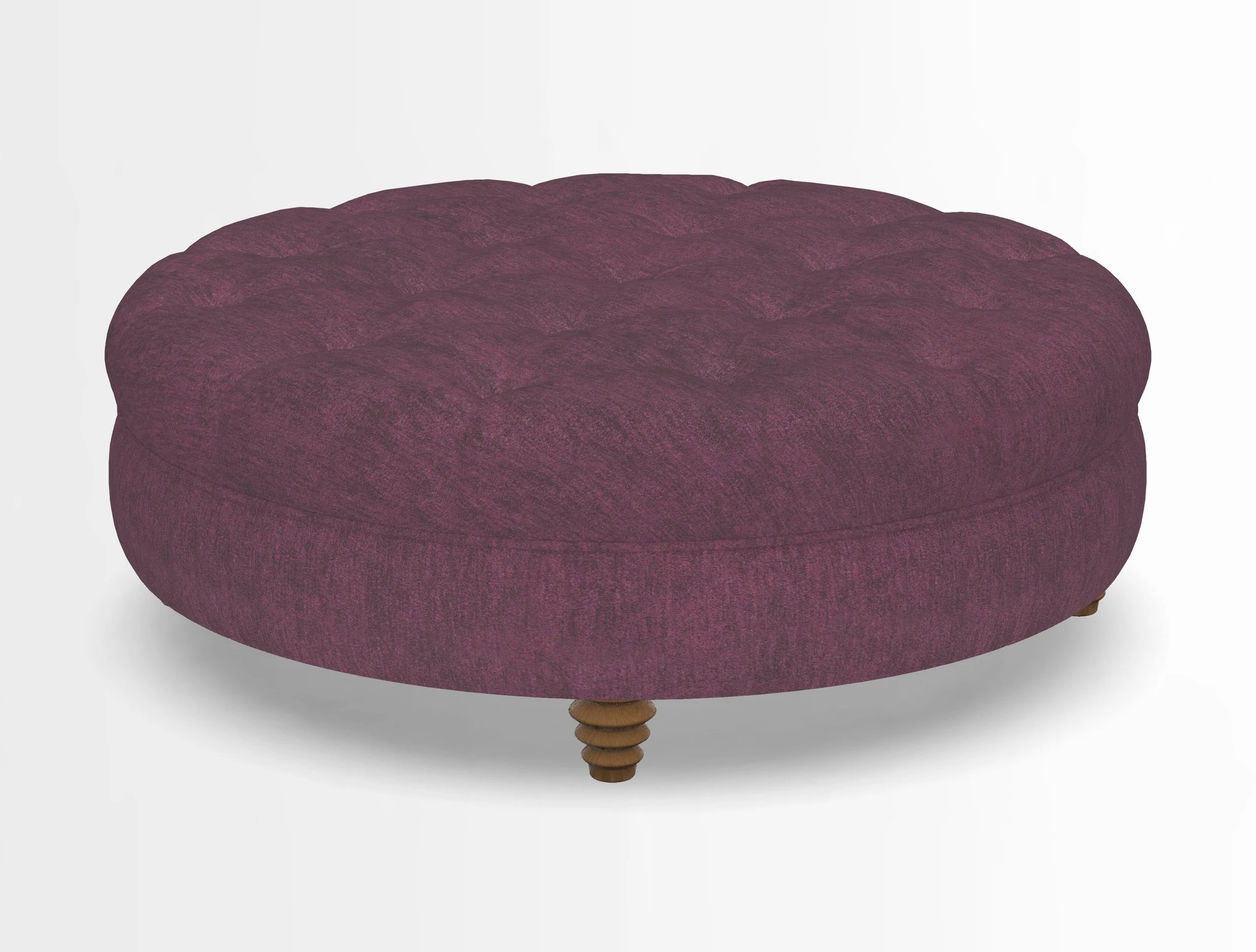 Helmsley Round Footstool in Linwood Omega Velvet Navy