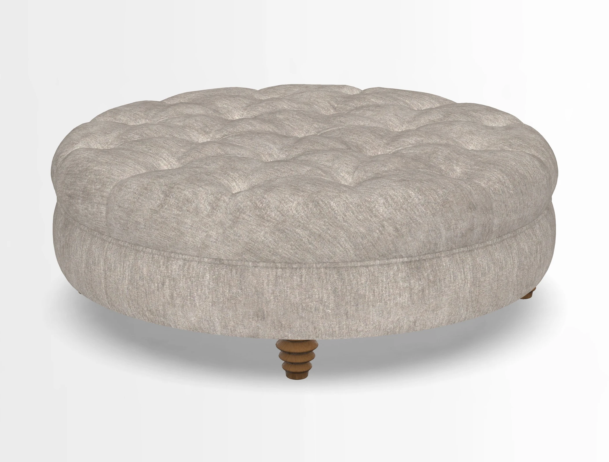 Helmsley Round Footstool in Linwood Omega Velvet Navy