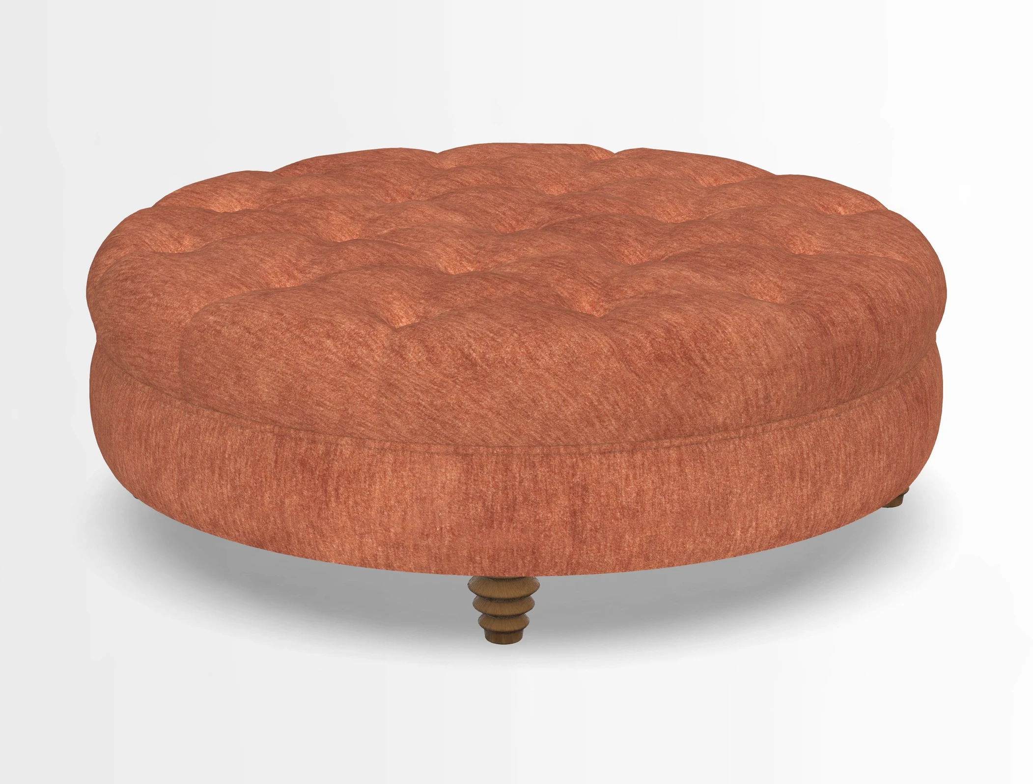 Helmsley Round Footstool in Linwood Omega Velvet Navy