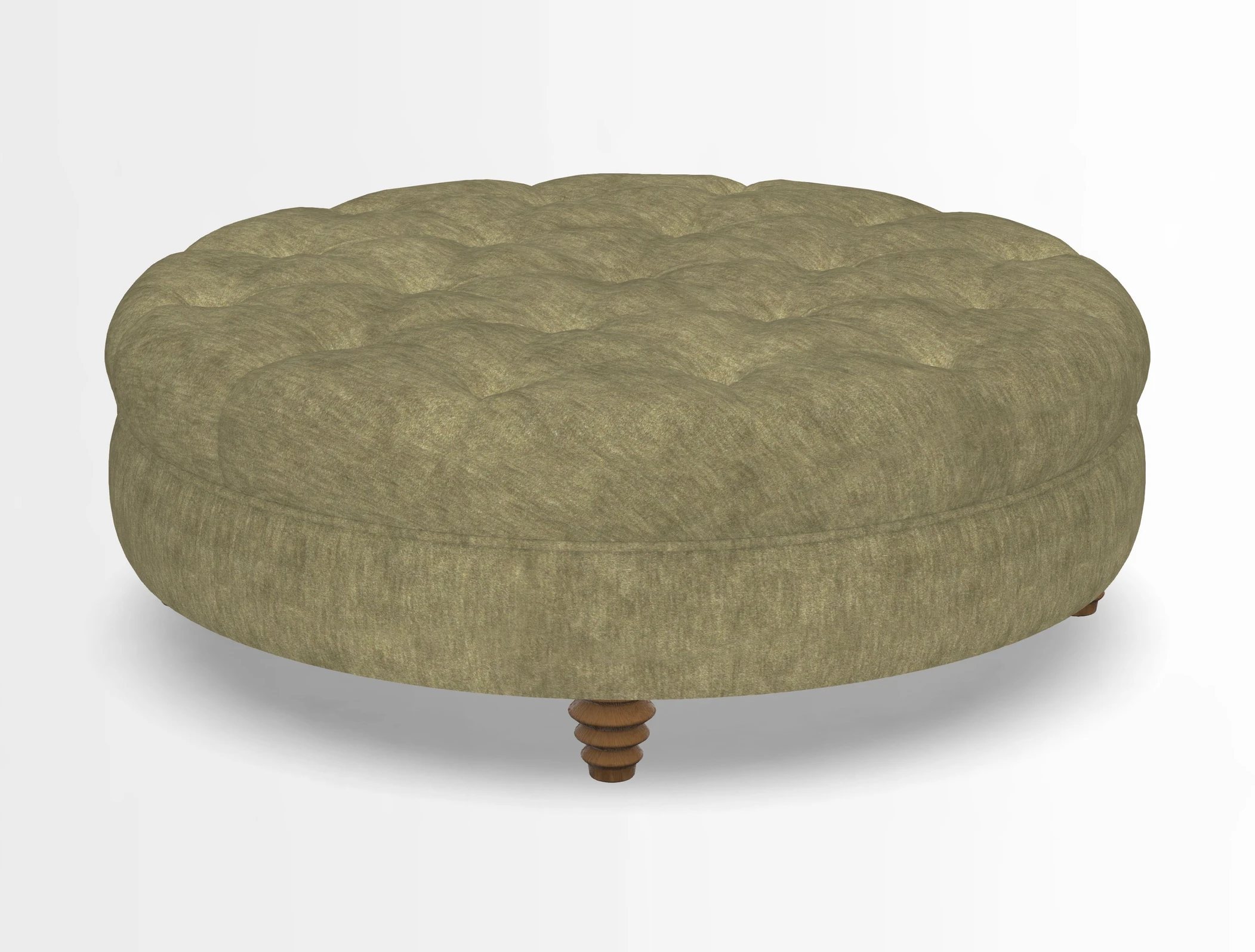 Helmsley Round Footstool in Linwood Omega Velvet Navy