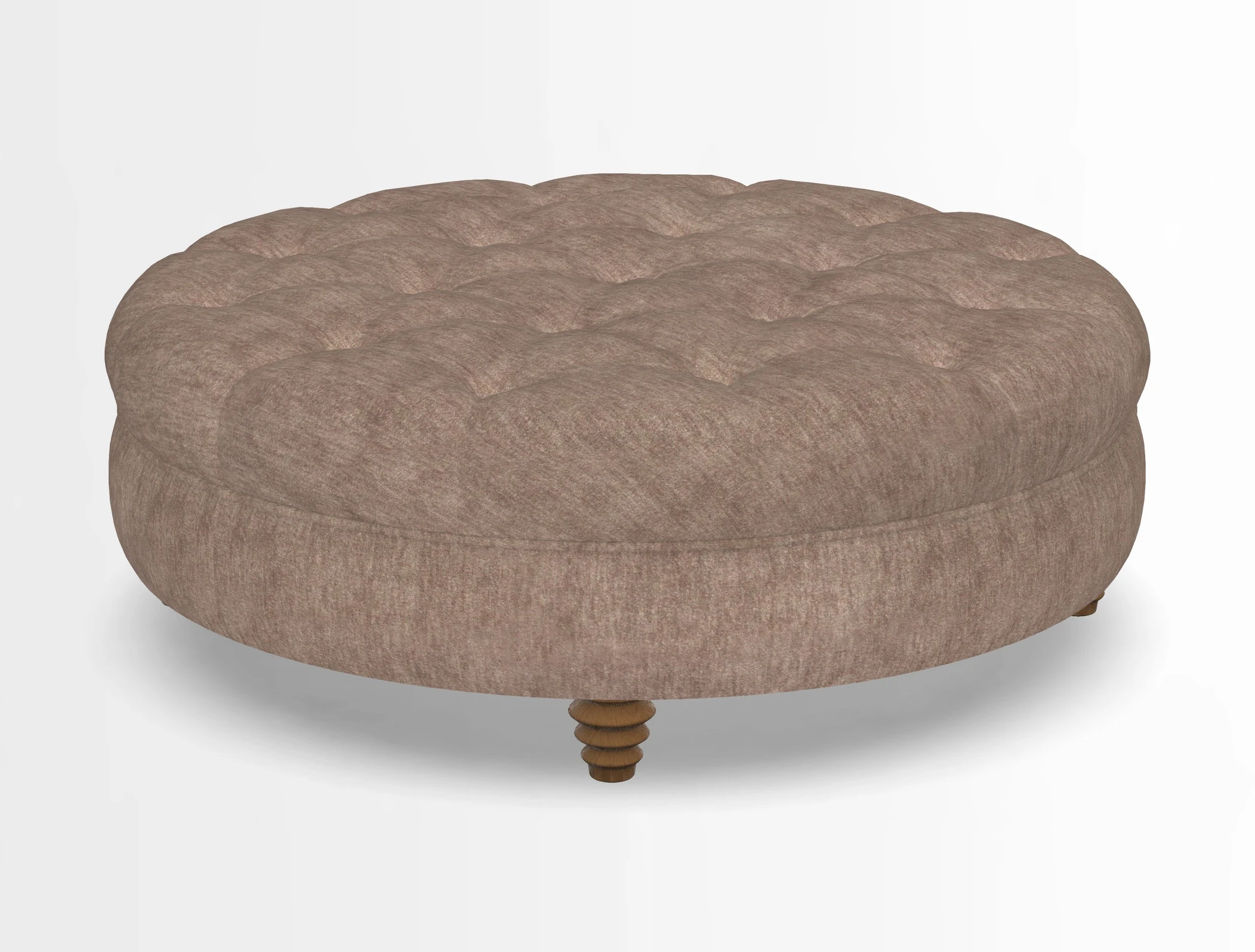 Helmsley Round Footstool in Linwood Omega Velvet Navy