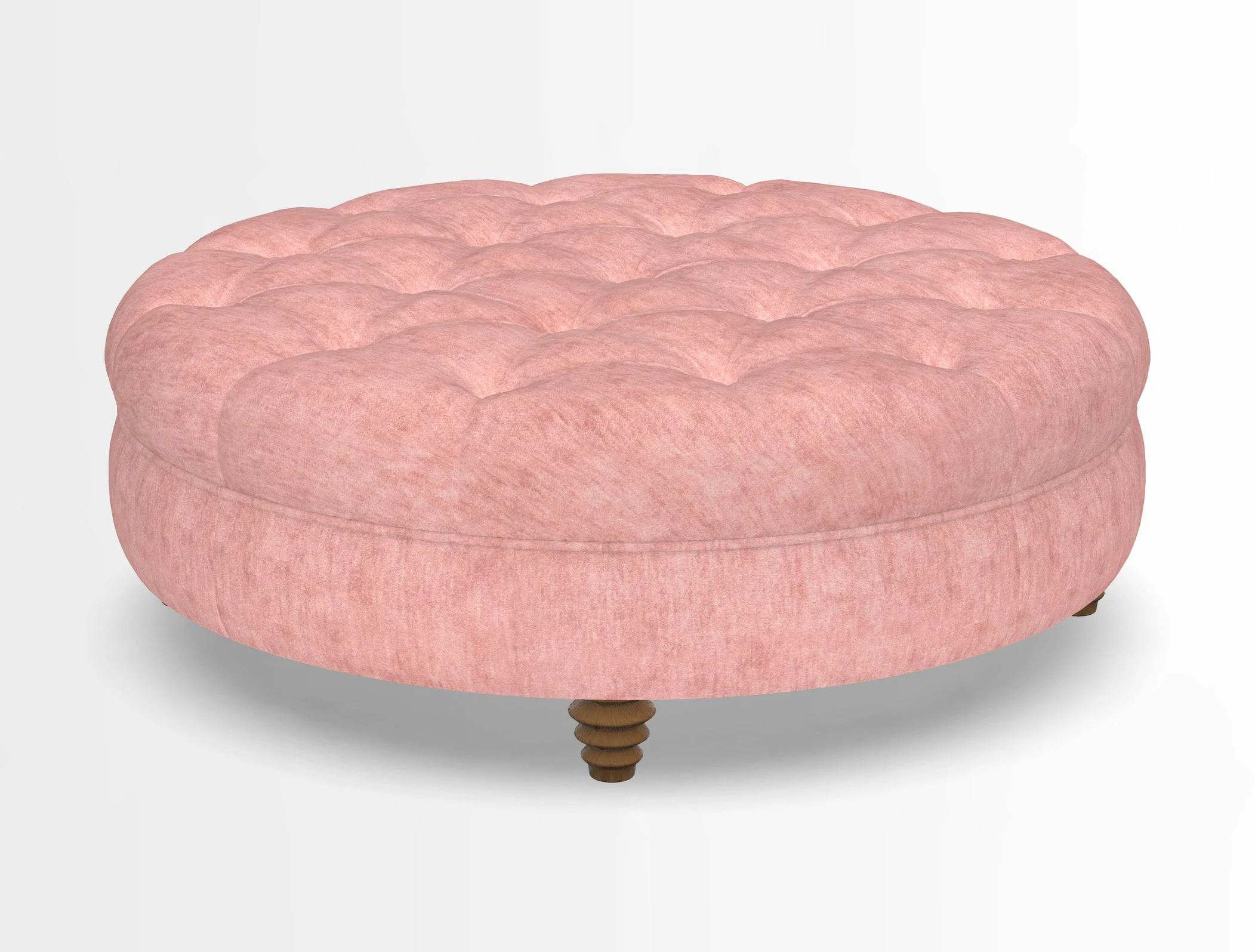 Helmsley Round Footstool in Linwood Omega Velvet Navy