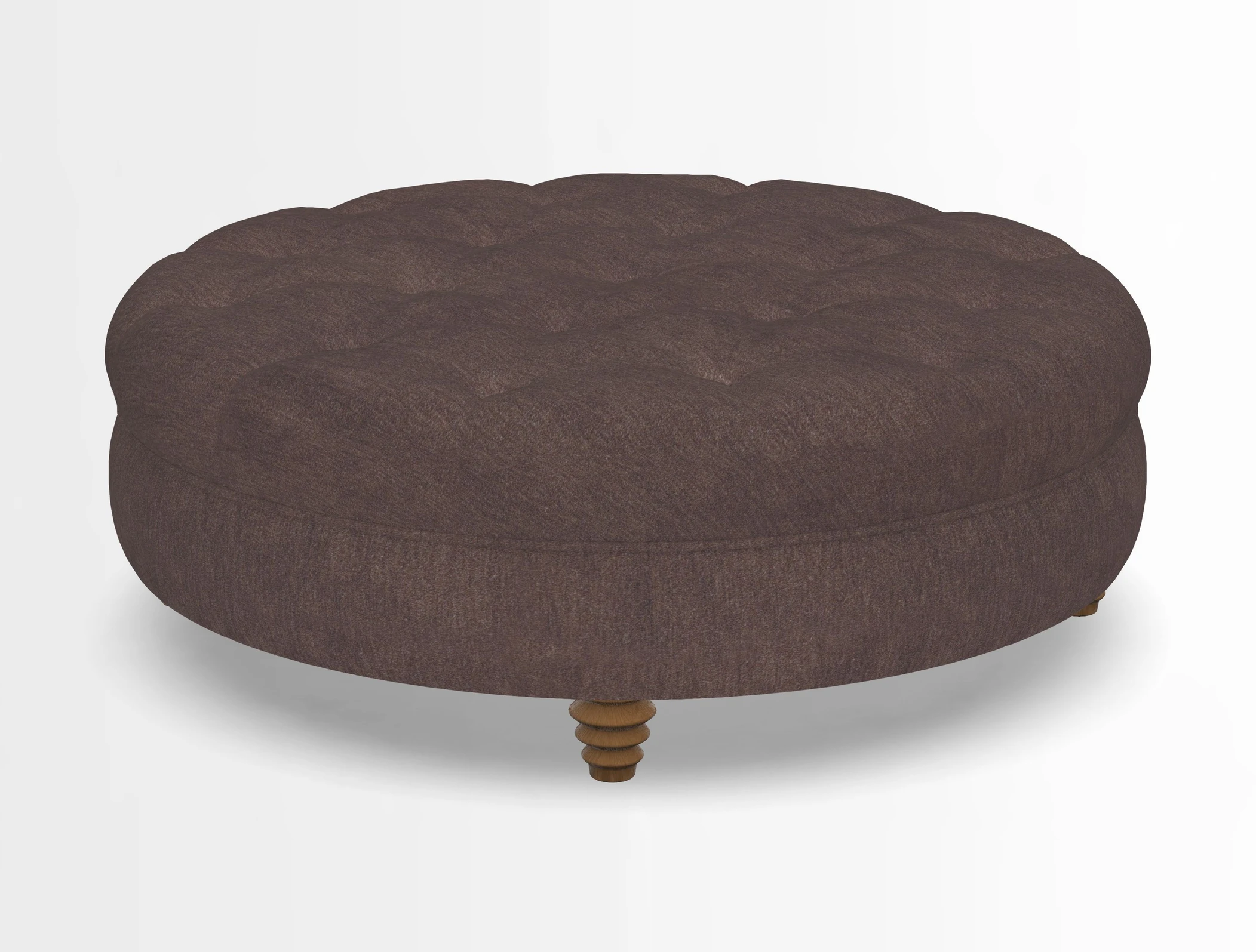 Helmsley Round Footstool in Linwood Omega Velvet Navy
