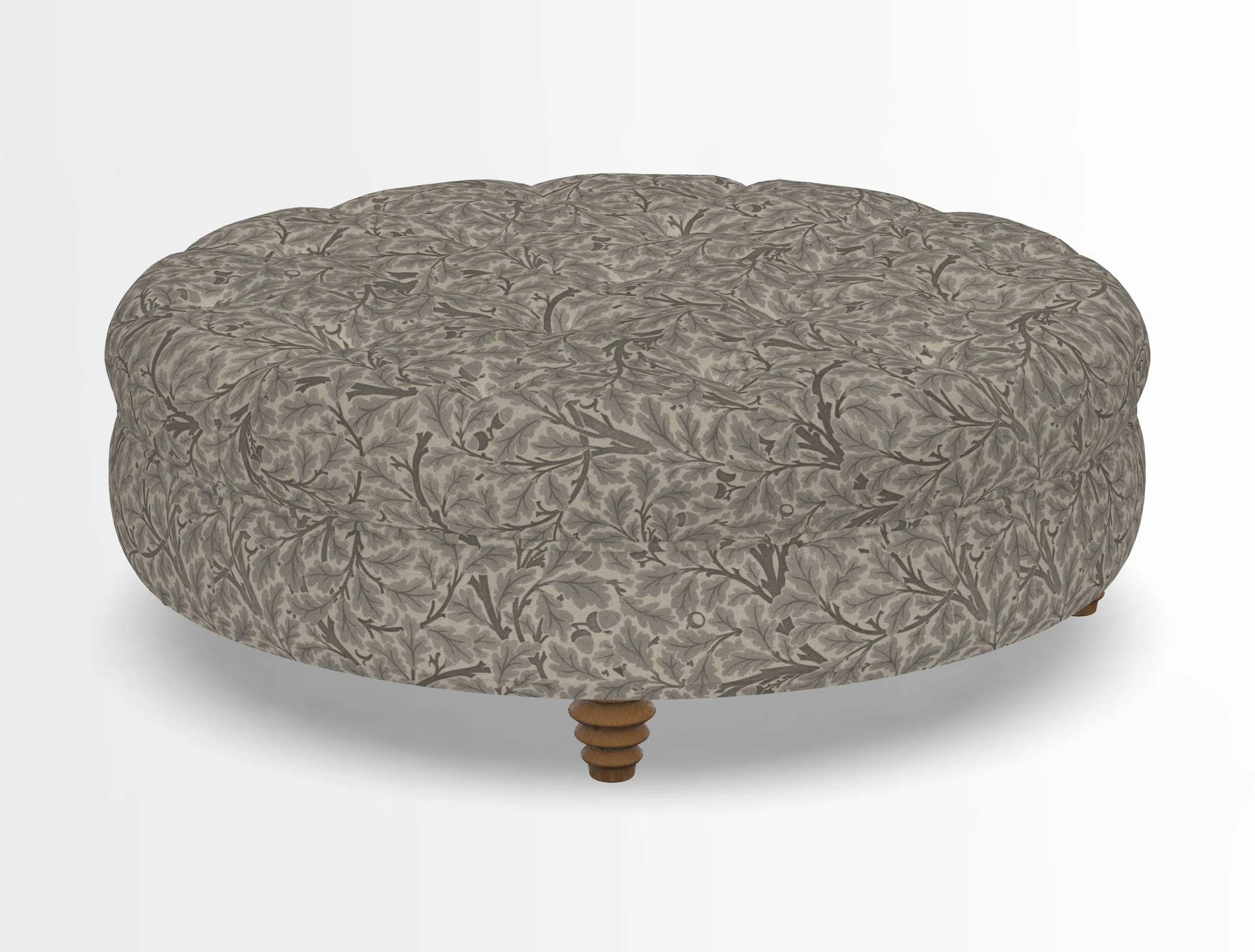 Helmsley Round Footstool in Linwood Omega Velvet Navy