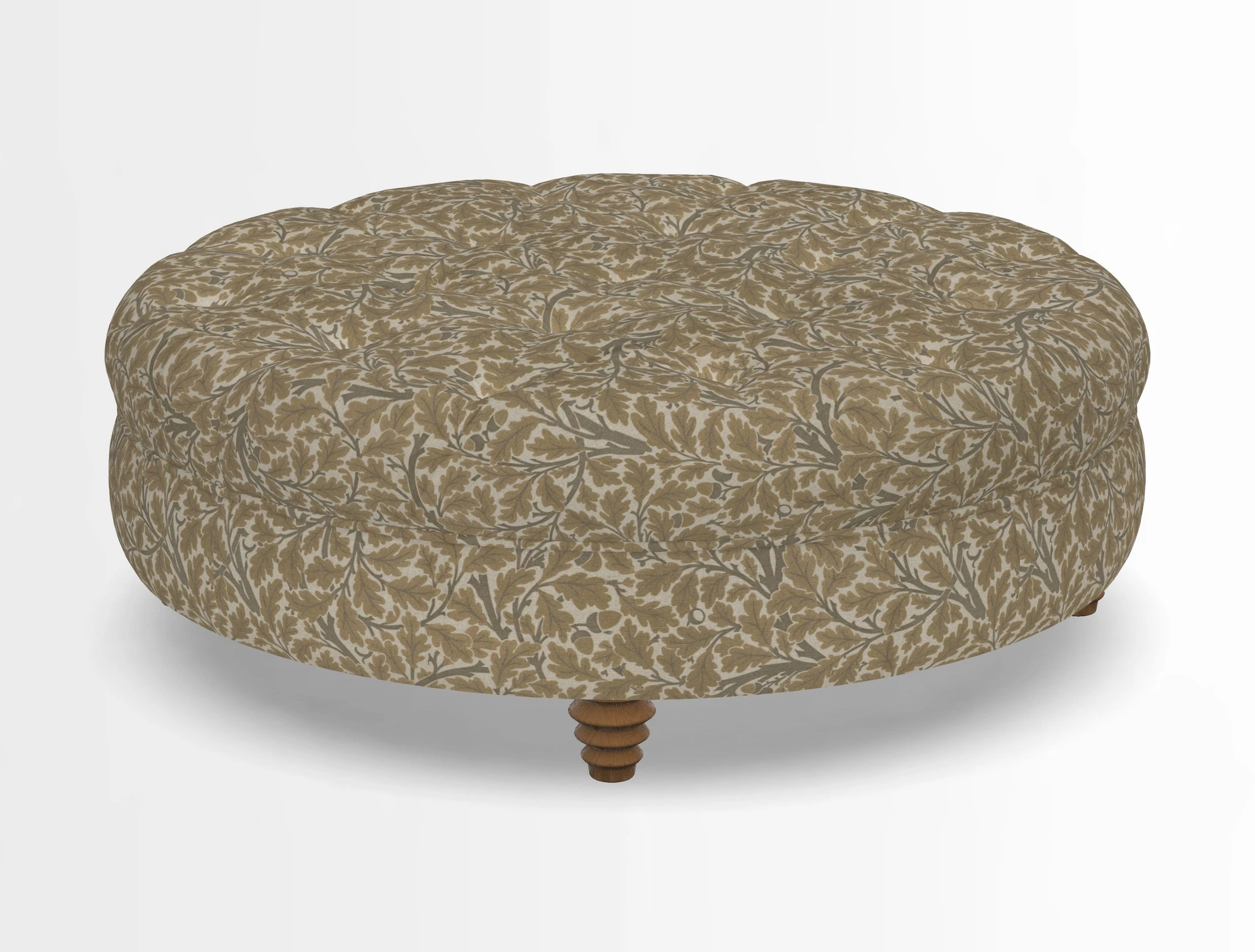 Helmsley Round Footstool in Linwood Omega Velvet Navy