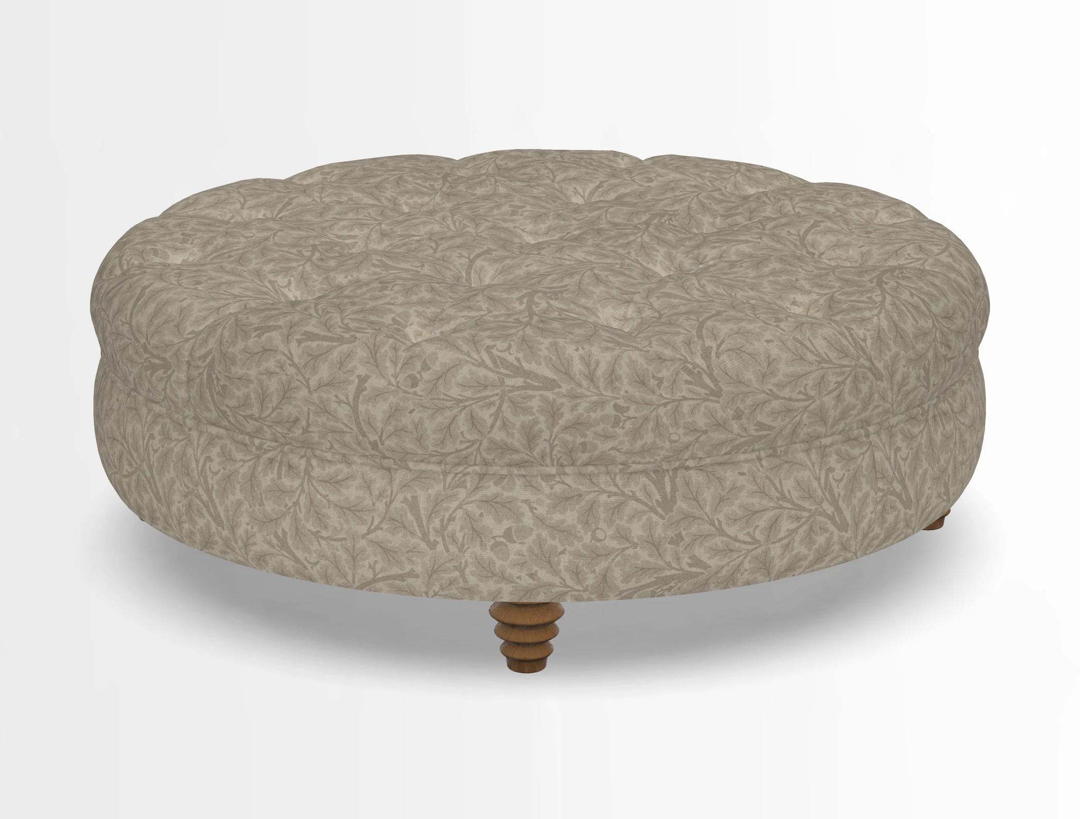 Helmsley Round Footstool in Linwood Omega Velvet Navy