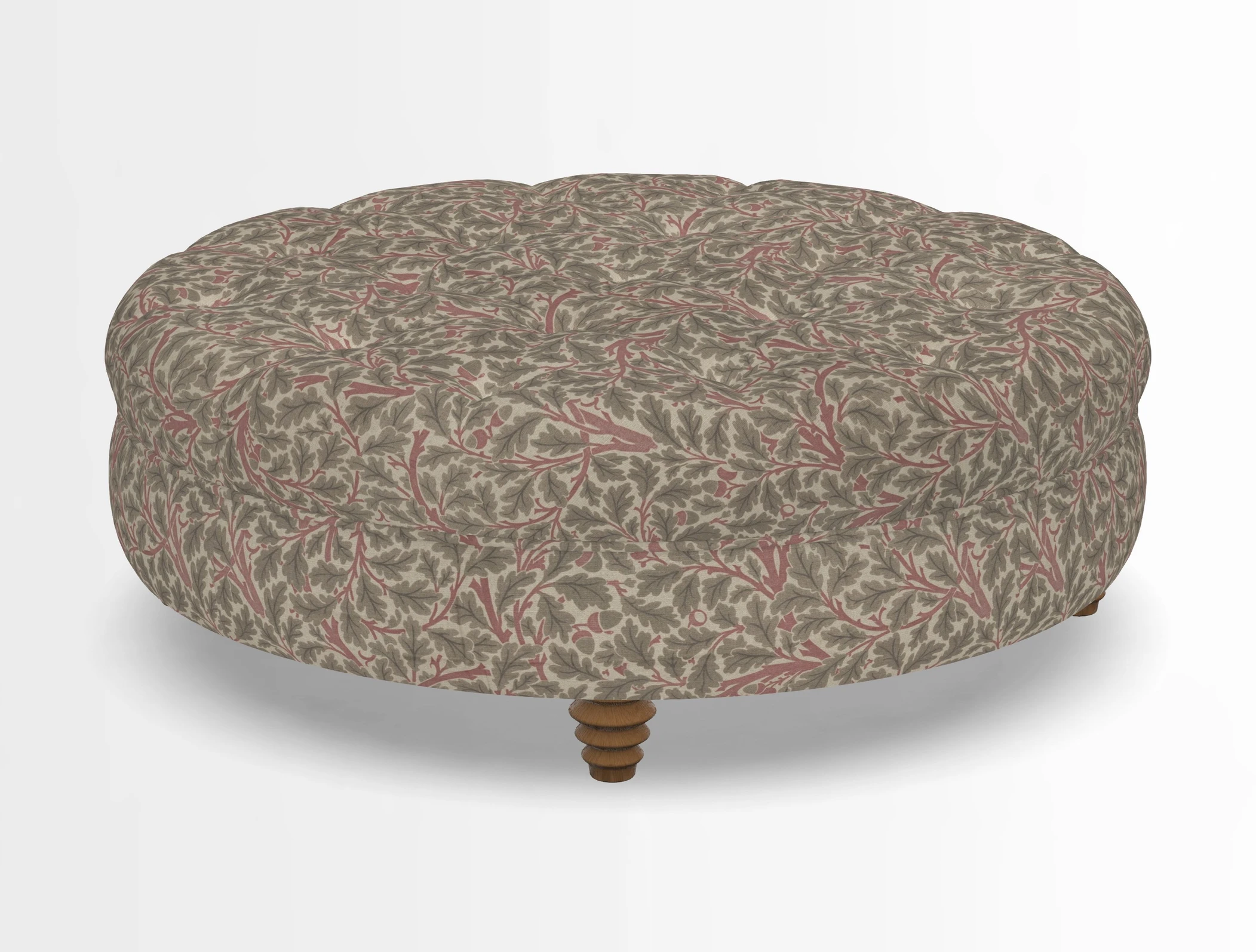 Helmsley Round Footstool in Linwood Omega Velvet Navy