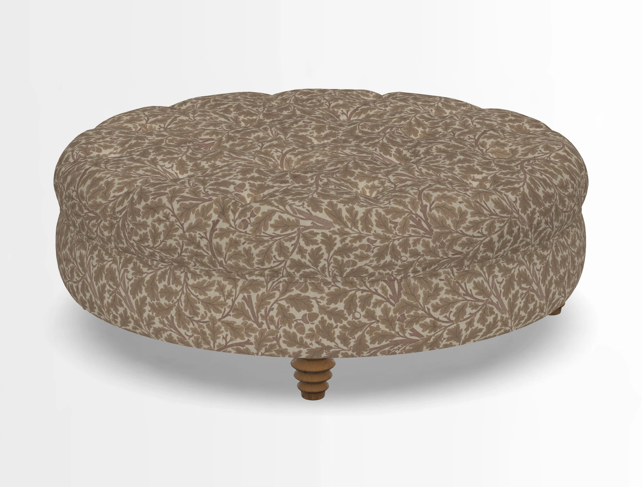 Helmsley Round Footstool in Linwood Omega Velvet Navy
