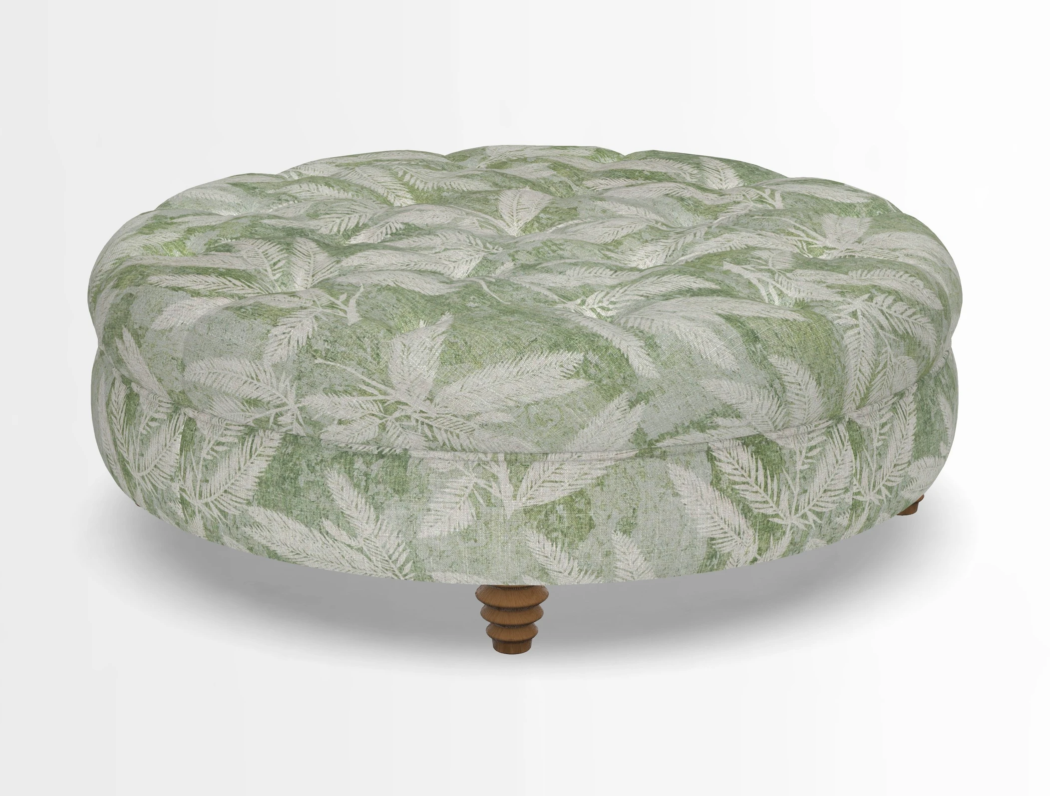 Helmsley Round Footstool in Linwood Omega Velvet Navy