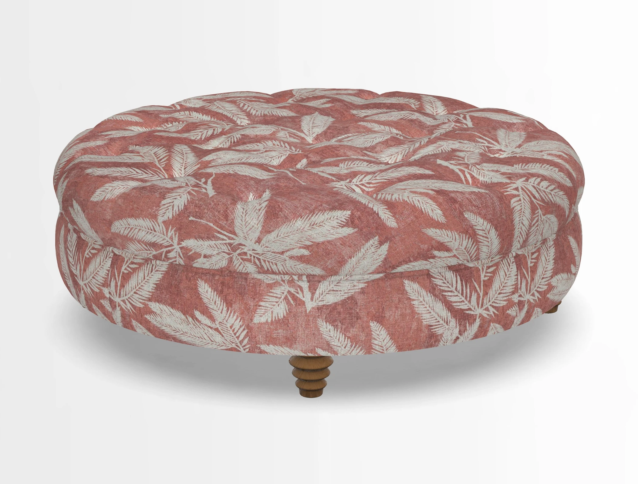 Helmsley Round Footstool in Linwood Omega Velvet Navy