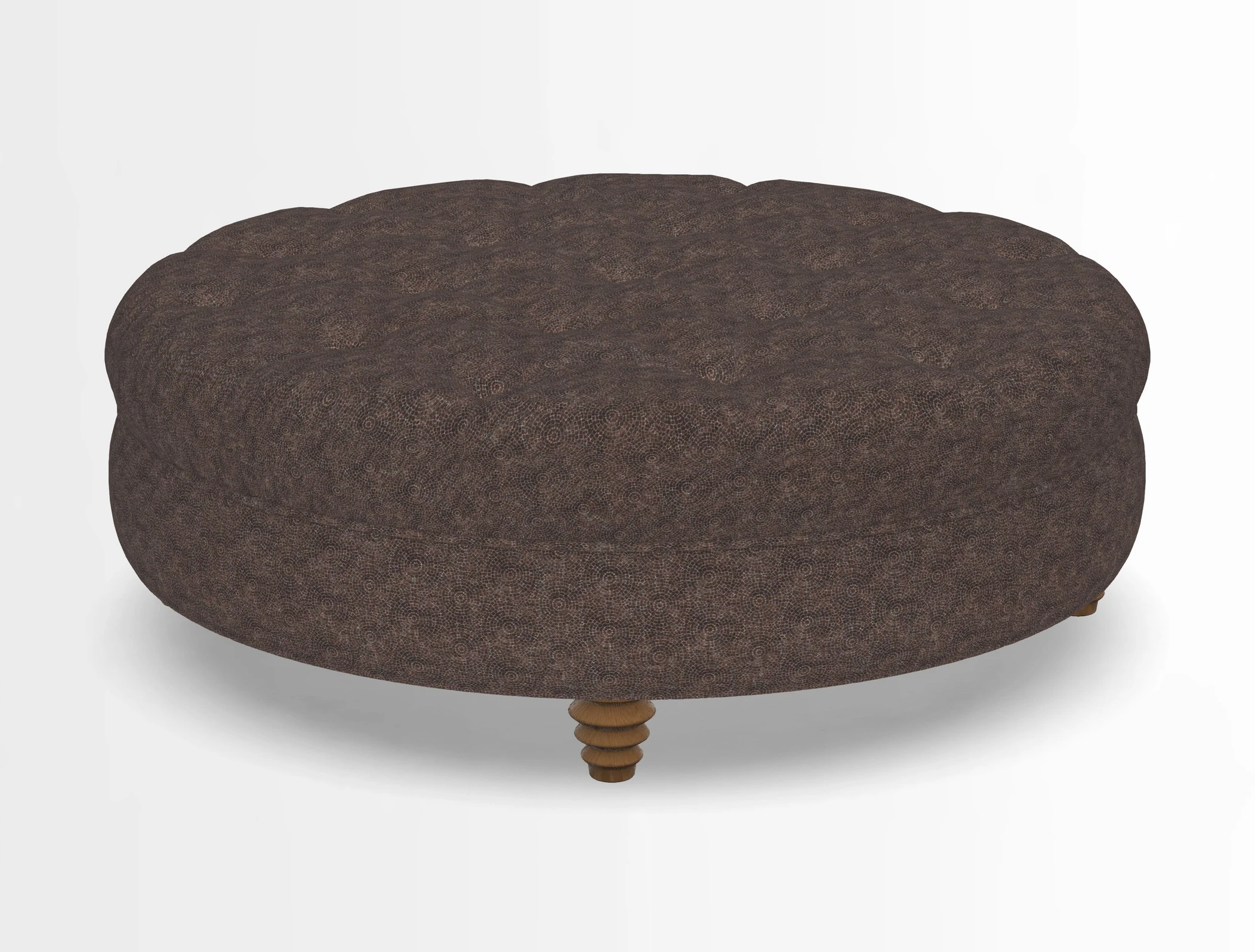 Helmsley Round Footstool in Linwood Omega Velvet Navy