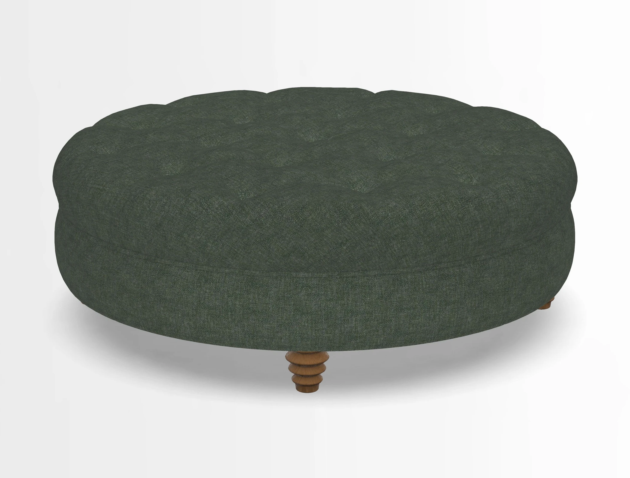 Helmsley Round Footstool in Linwood Omega Velvet Navy