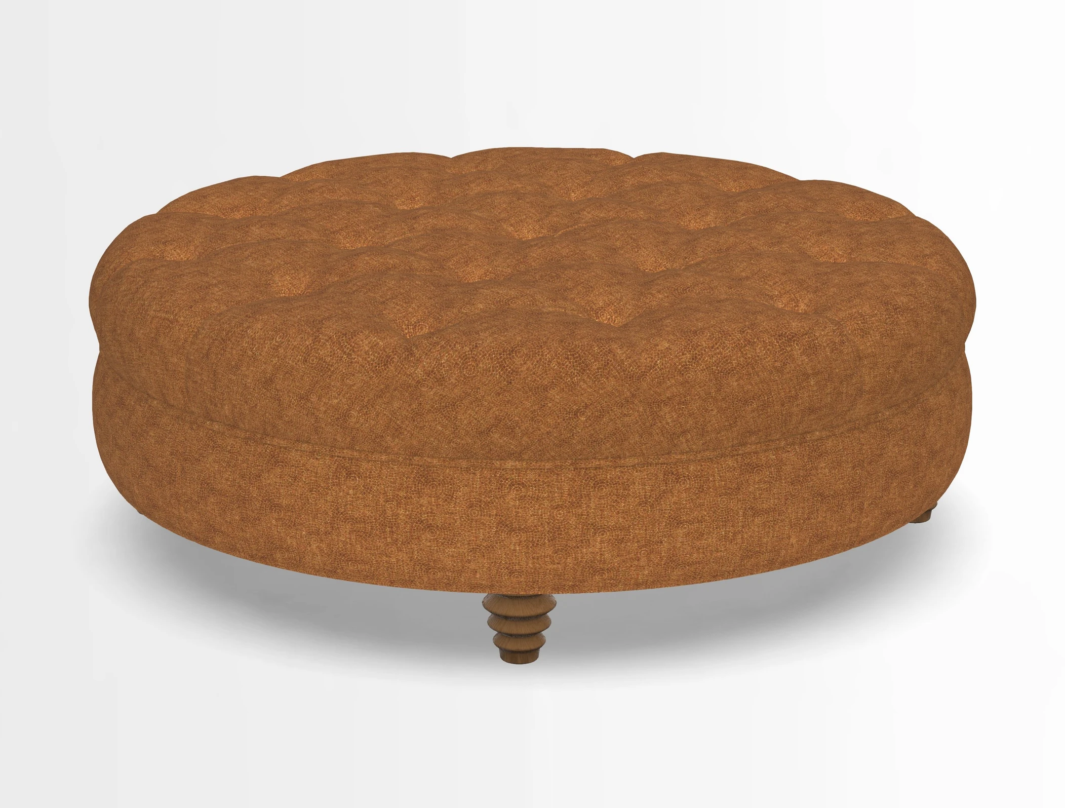 Helmsley Round Footstool in Linwood Omega Velvet Navy