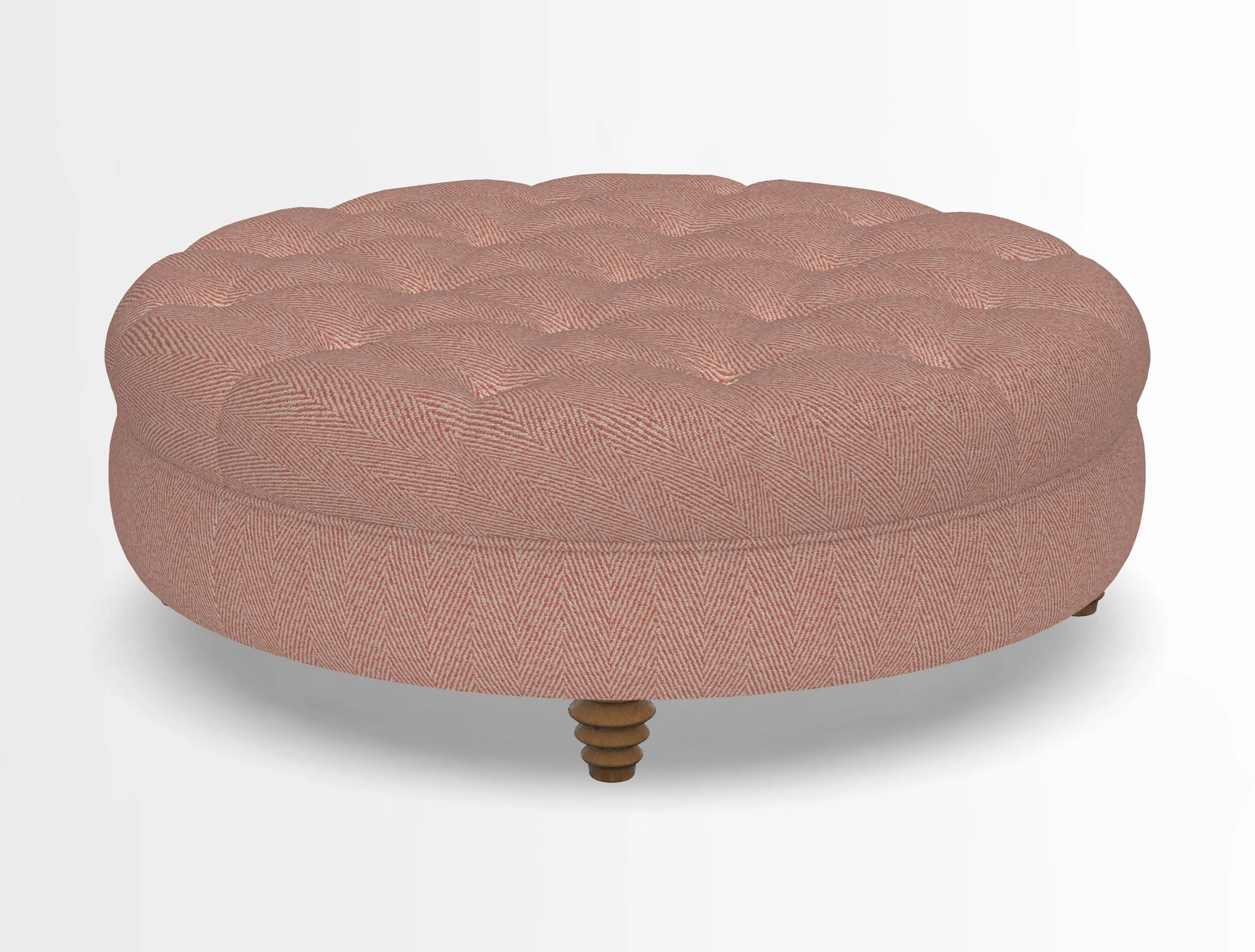 Helmsley Round Footstool in Linwood Omega Velvet Navy