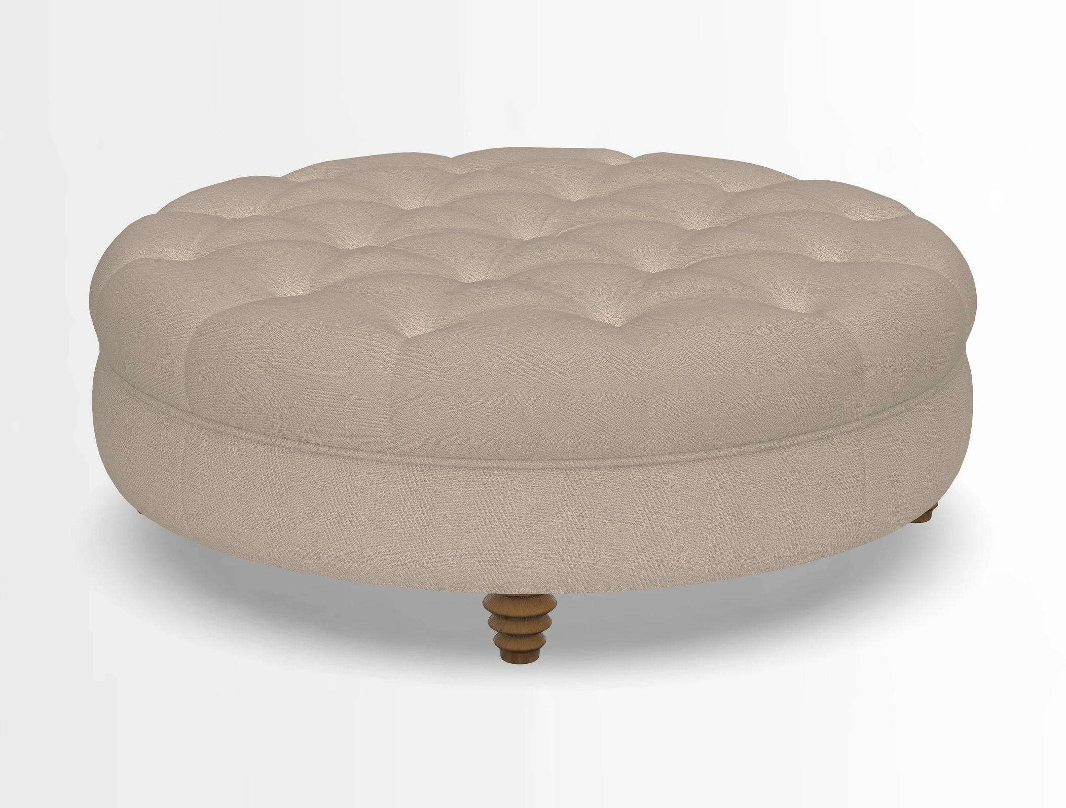 Helmsley Round Footstool in Linwood Omega Velvet Navy
