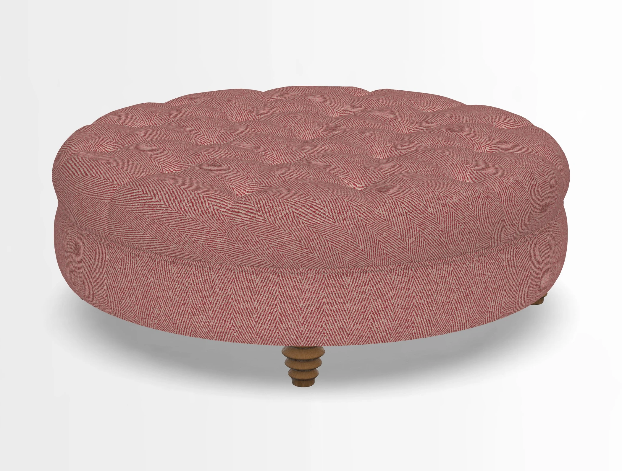 Helmsley Round Footstool in Linwood Omega Velvet Navy