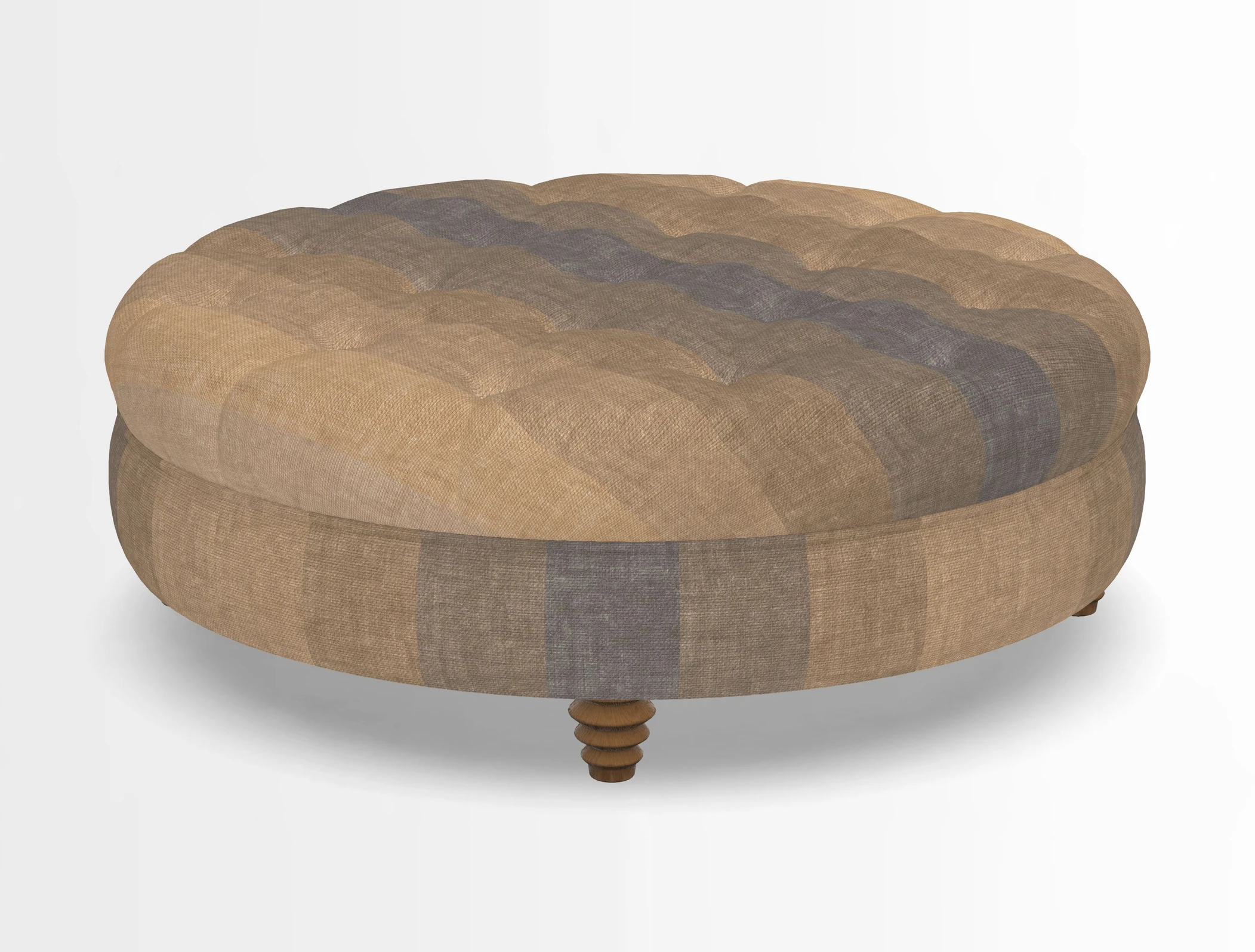 Helmsley Round Footstool in Linwood Omega Velvet Navy