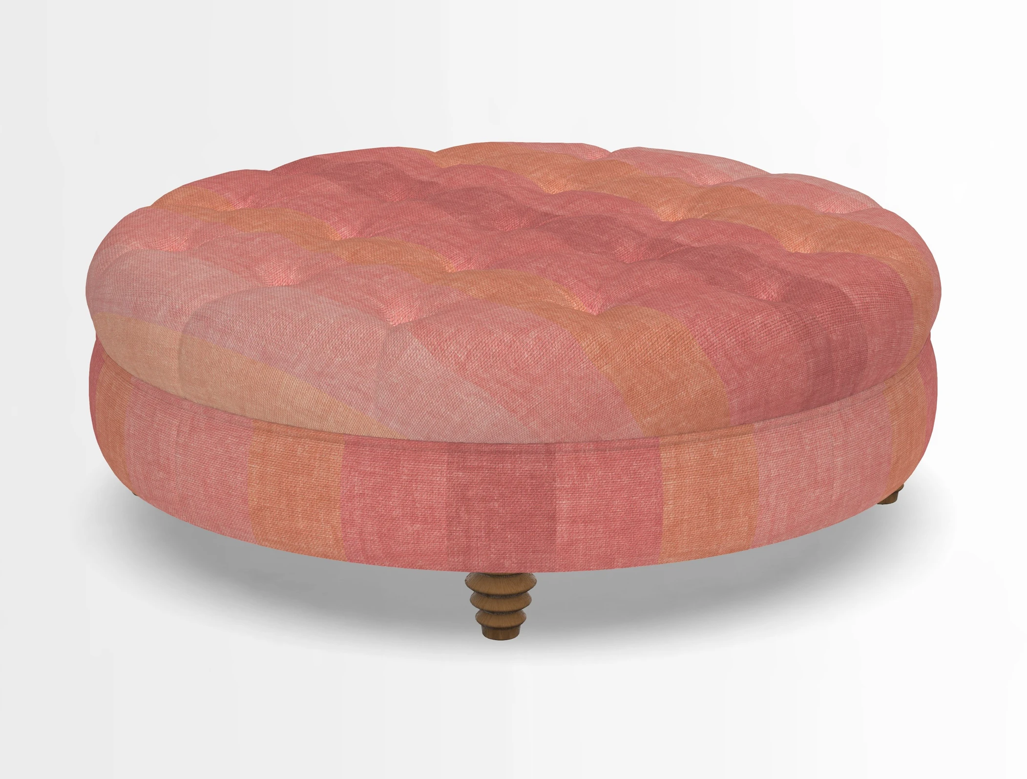 Helmsley Round Footstool in Linwood Omega Velvet Navy
