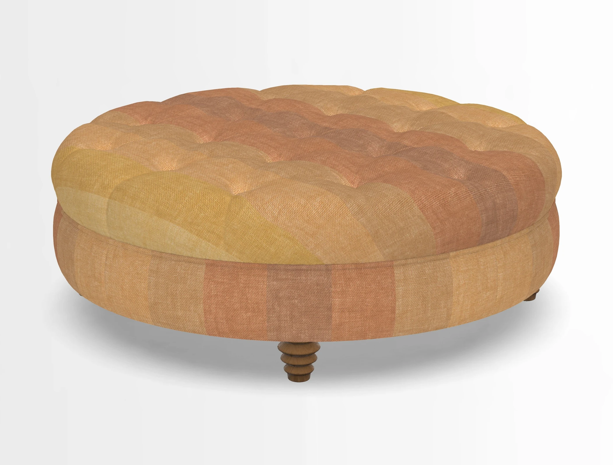 Helmsley Round Footstool in Linwood Omega Velvet Navy