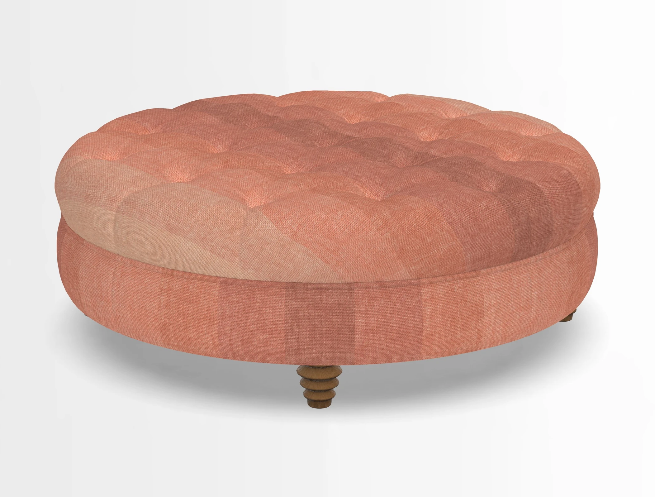 Helmsley Round Footstool in Linwood Omega Velvet Navy