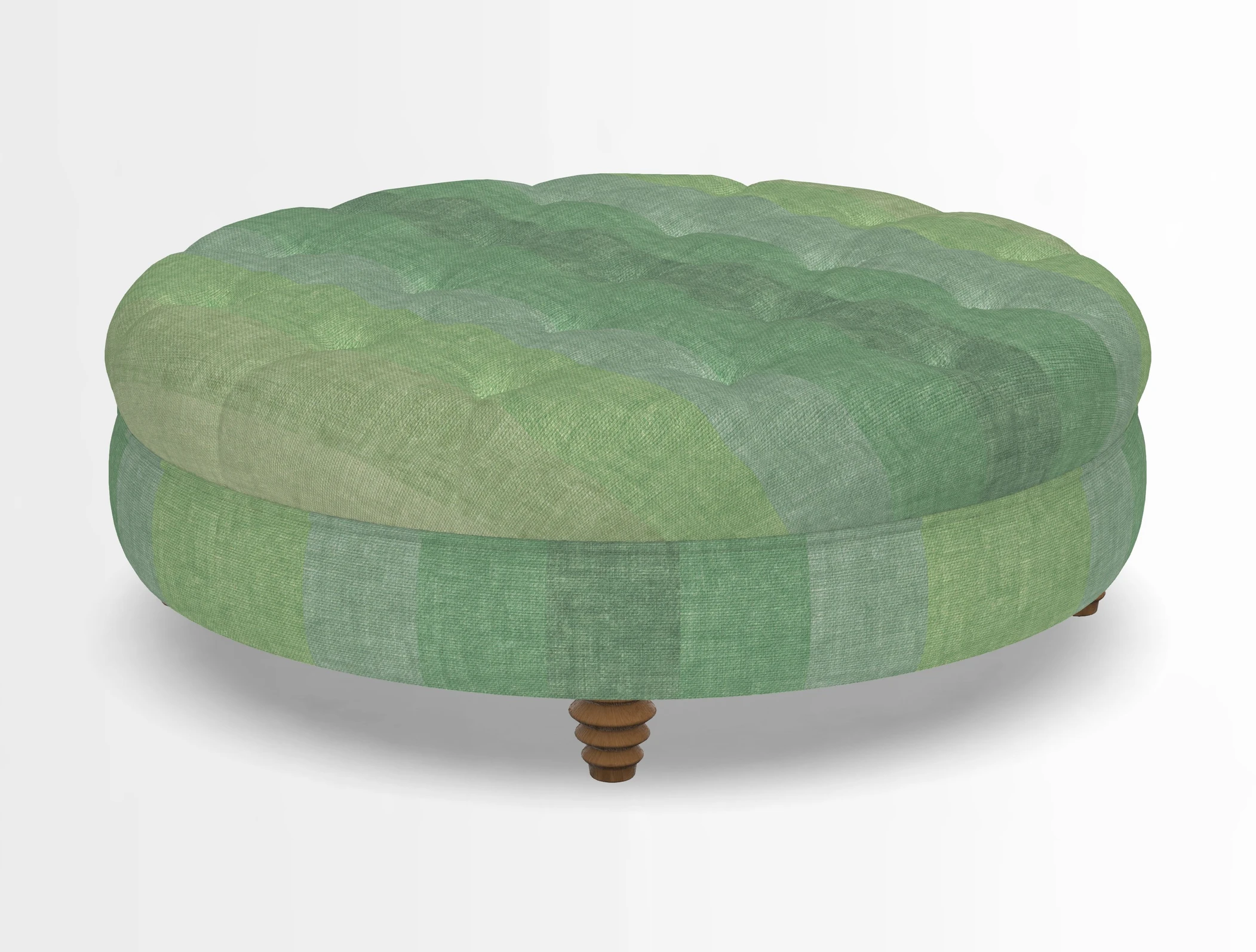 Helmsley Round Footstool in Linwood Omega Velvet Navy