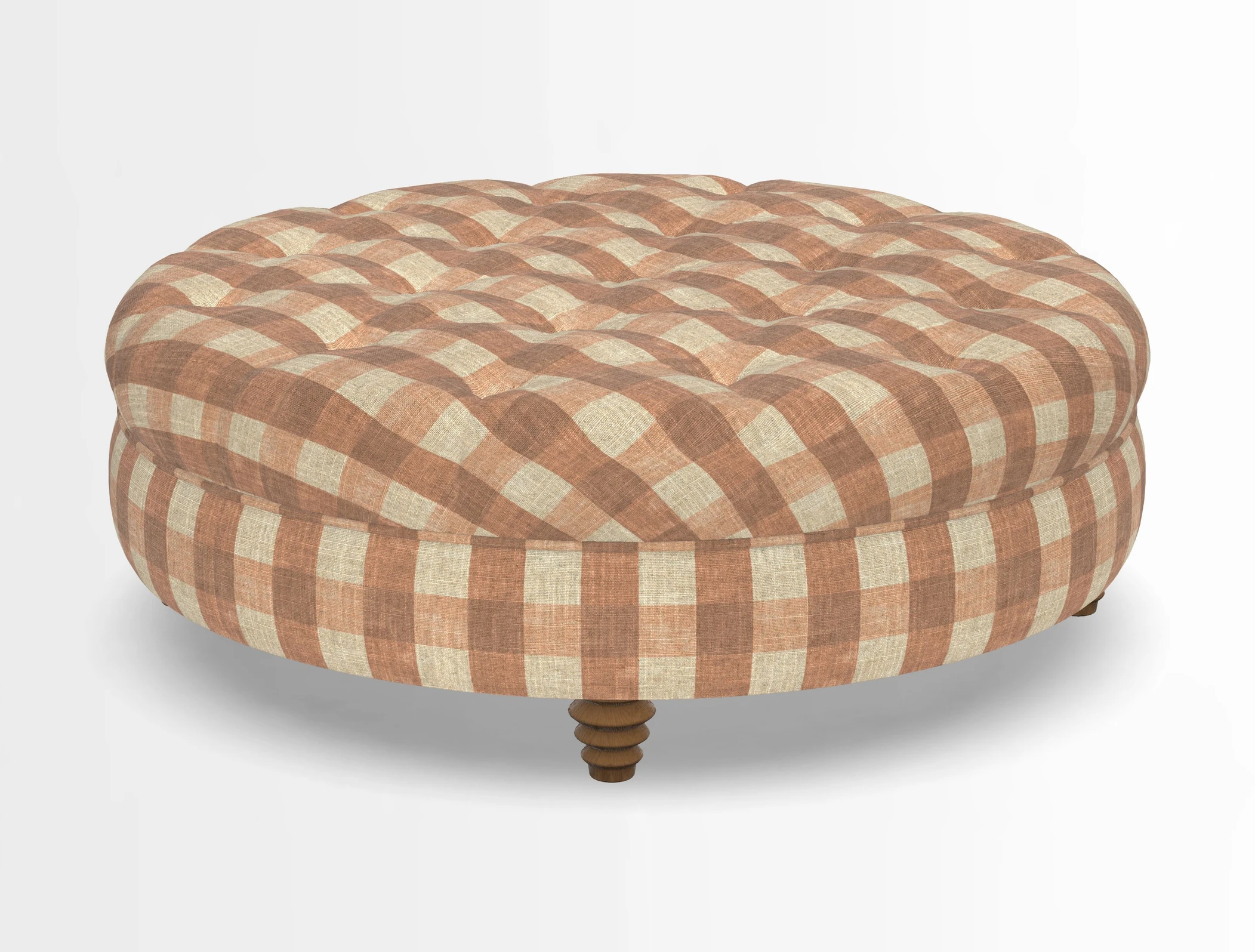 Helmsley Round Footstool in Linwood Omega Velvet Navy