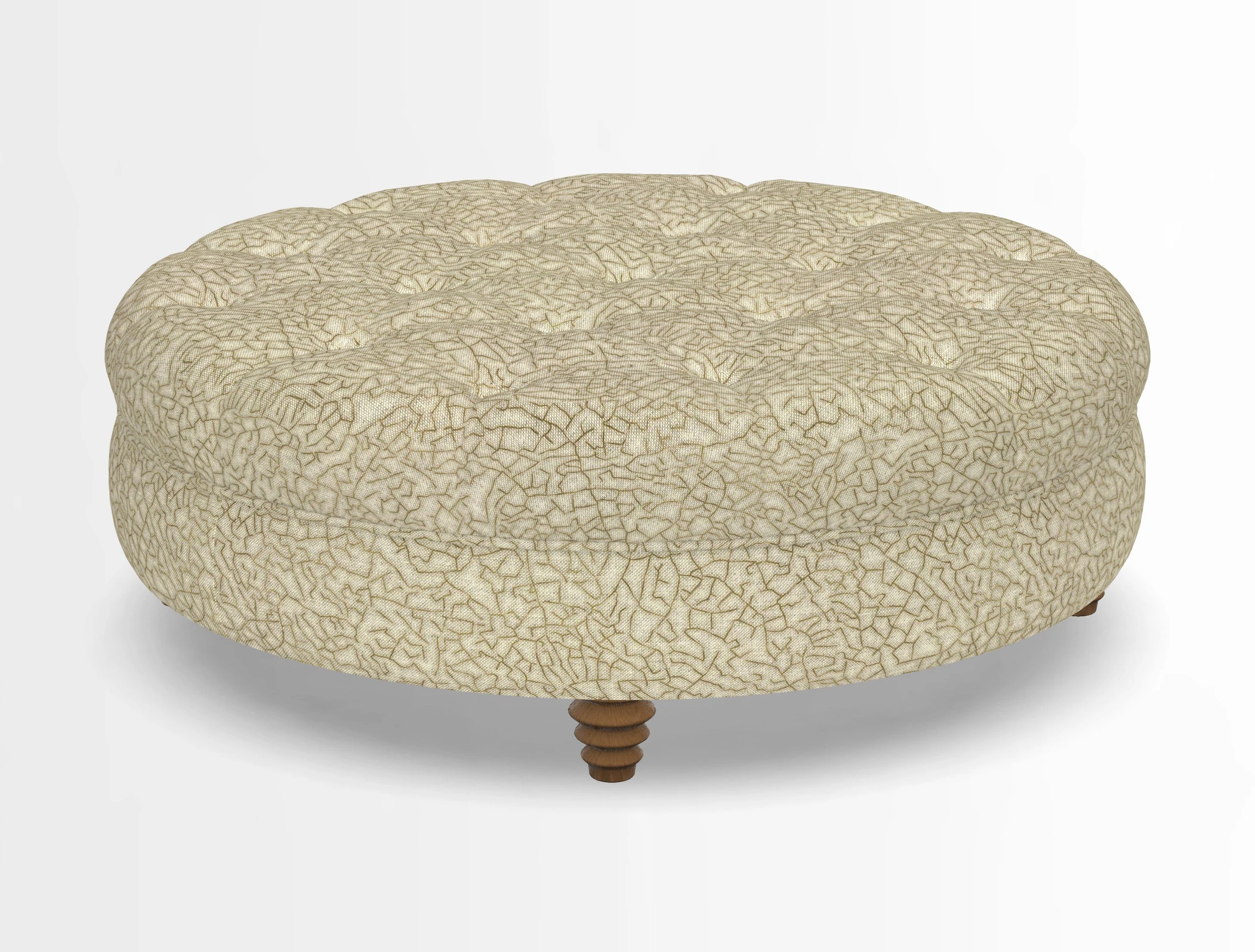 Helmsley Round Footstool in Linwood Omega Velvet Navy