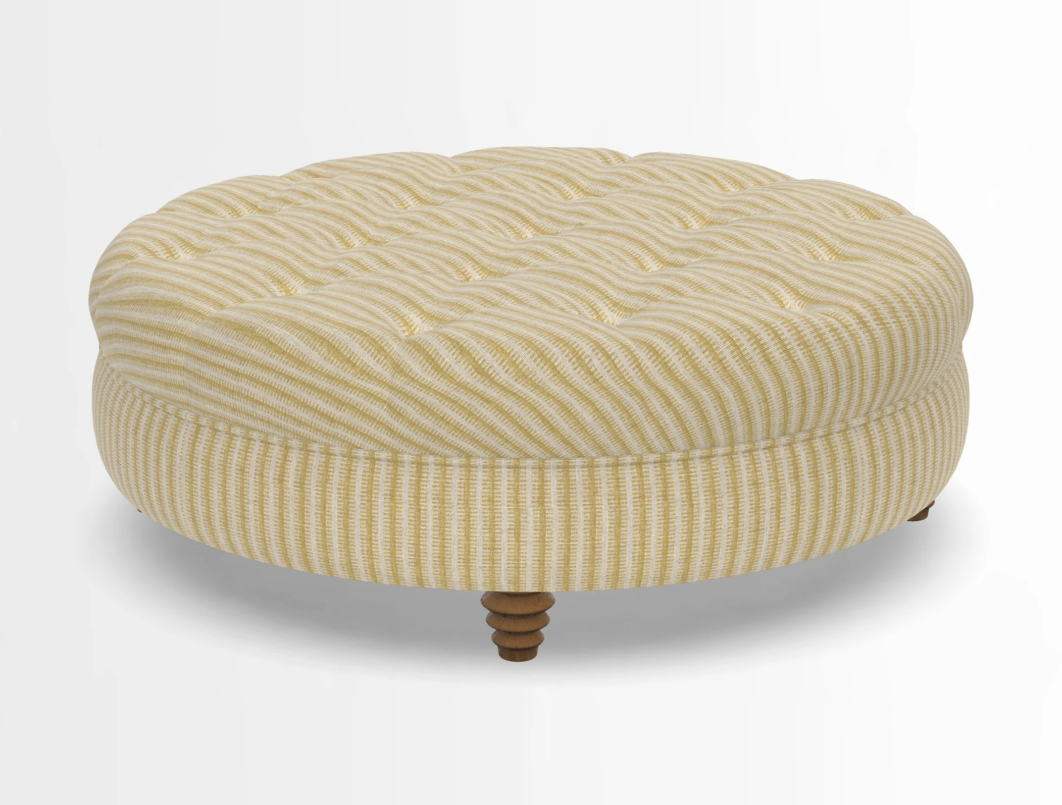 Helmsley Round Footstool in Linwood Omega Velvet Navy