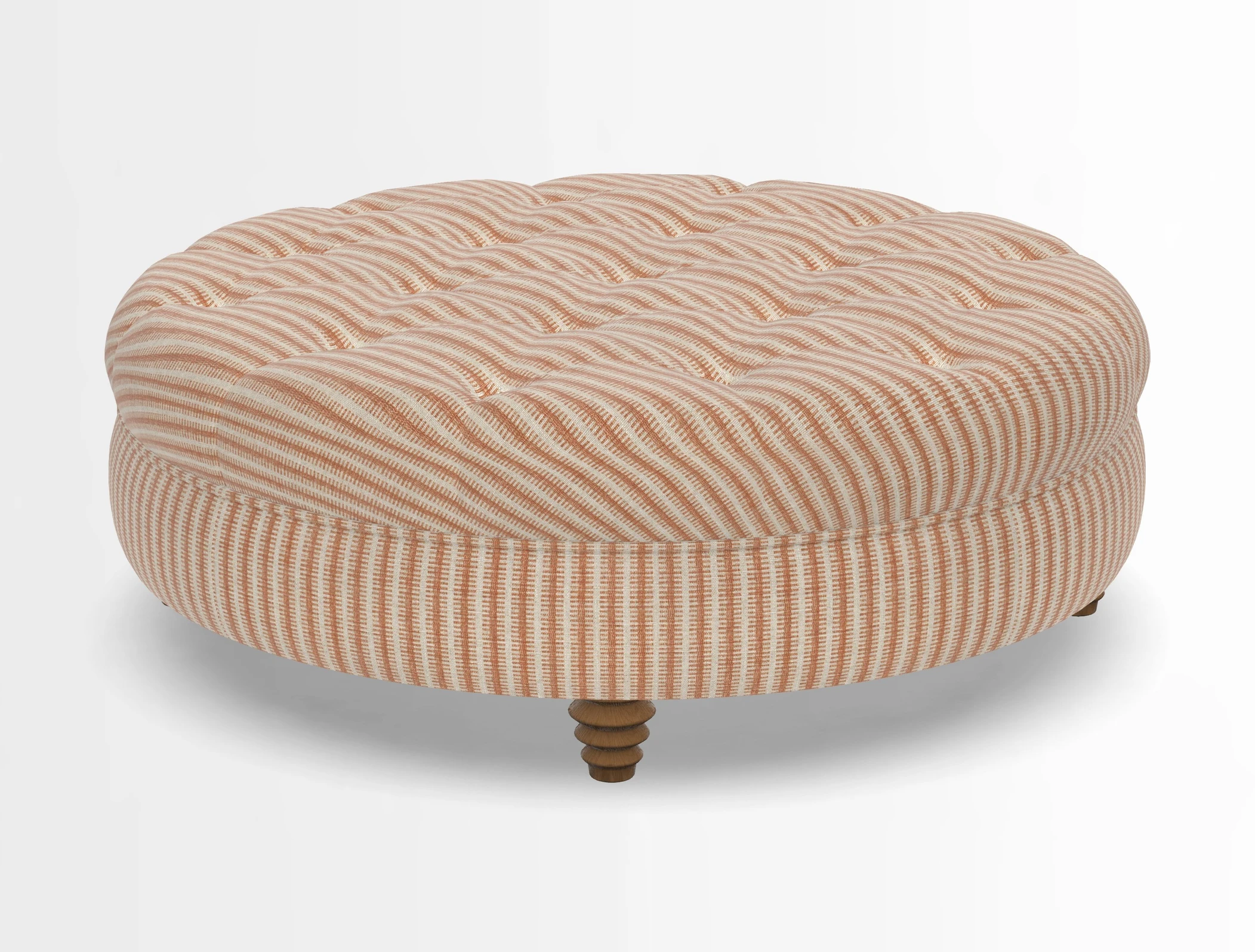 Helmsley Round Footstool in Linwood Omega Velvet Navy