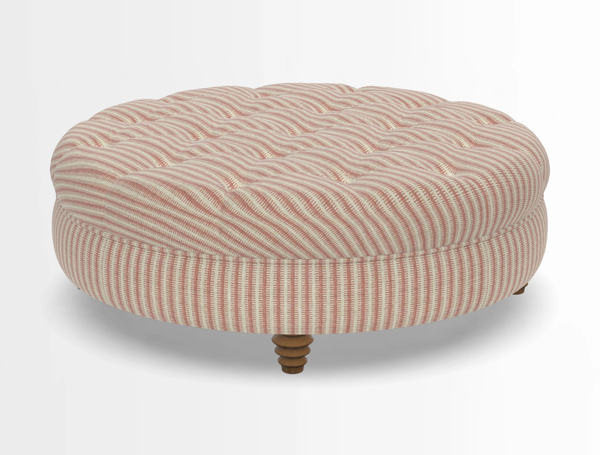 Helmsley Round Footstool in Linwood Omega Velvet Navy