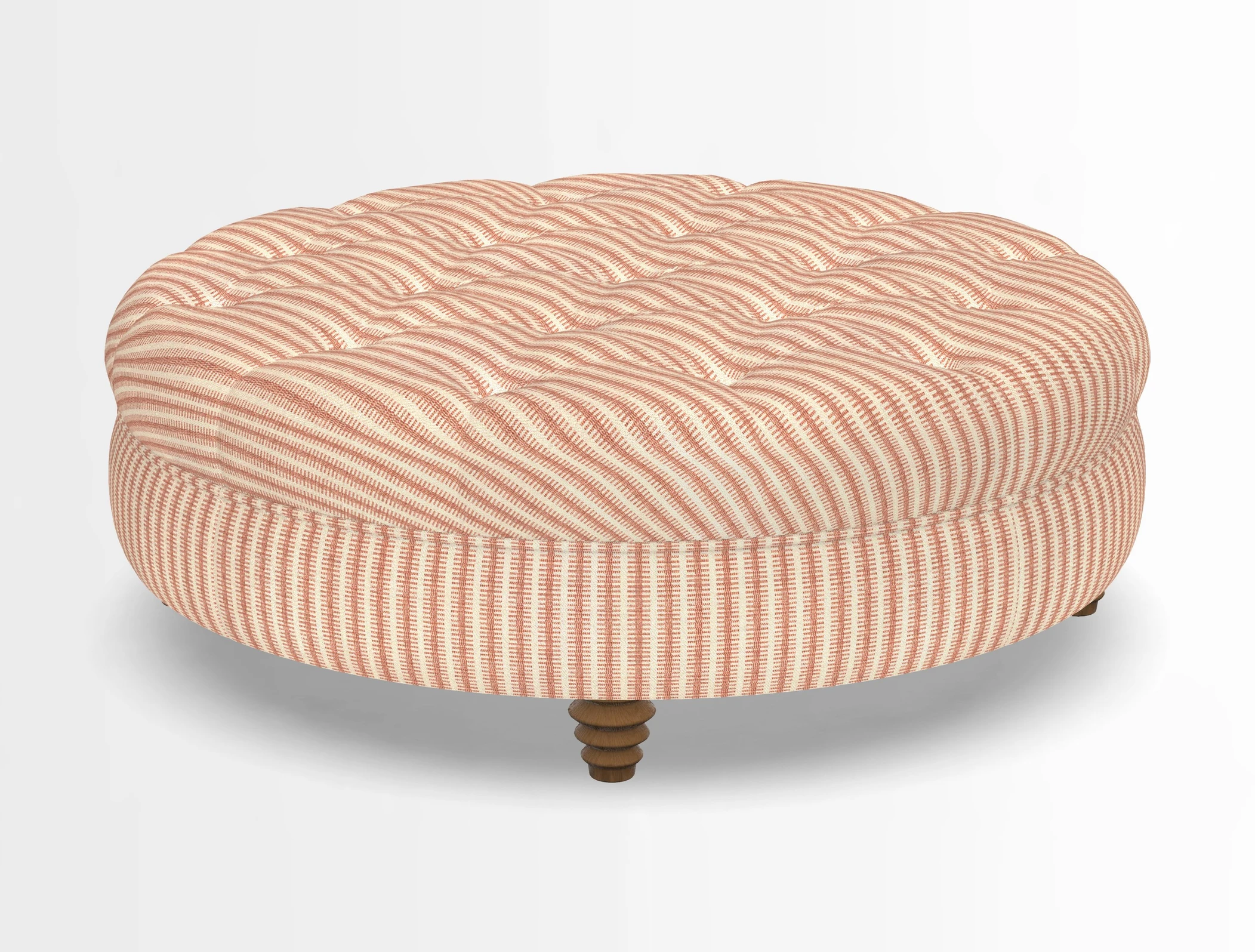 Helmsley Round Footstool in Linwood Omega Velvet Navy