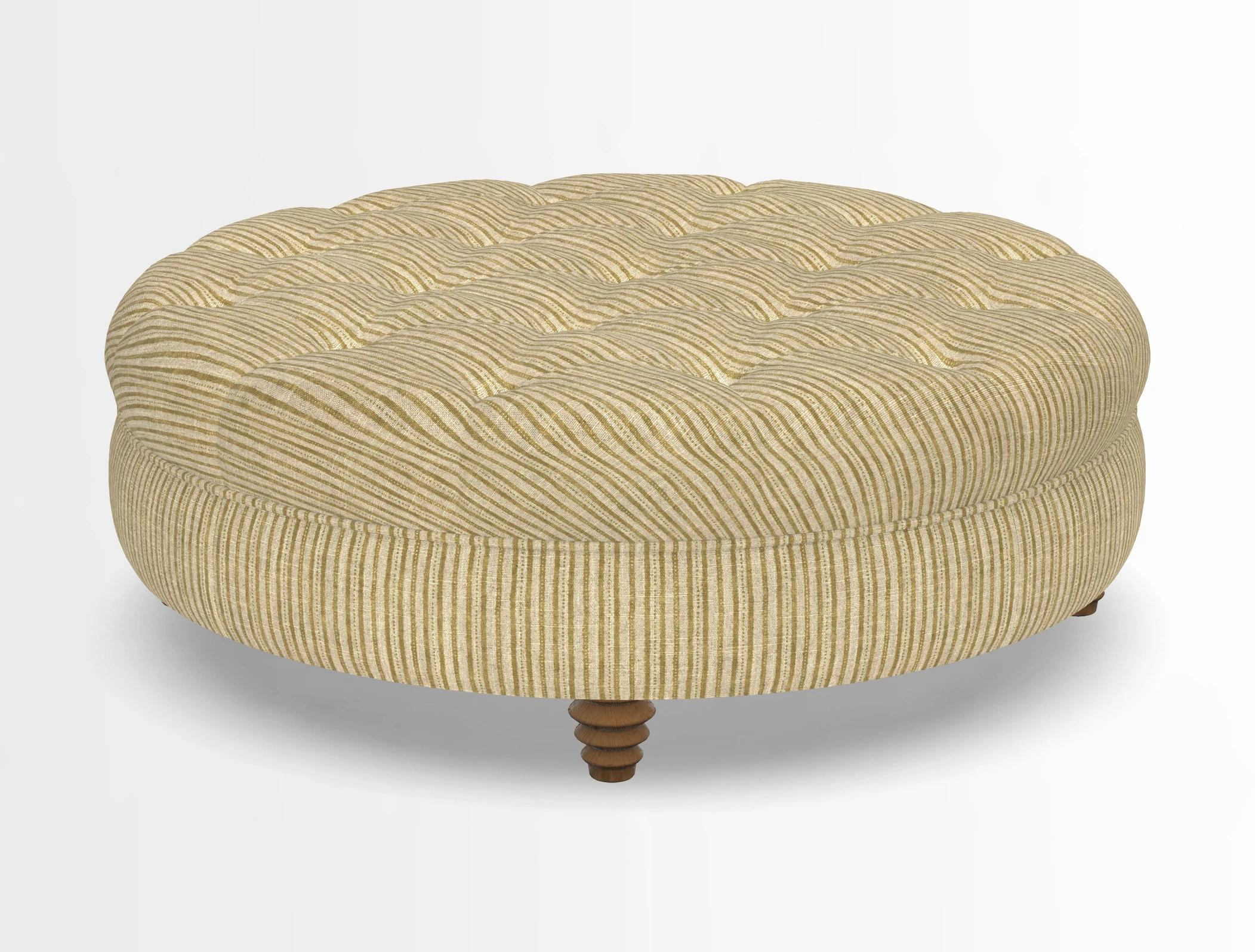 Helmsley Round Footstool in Linwood Omega Velvet Navy