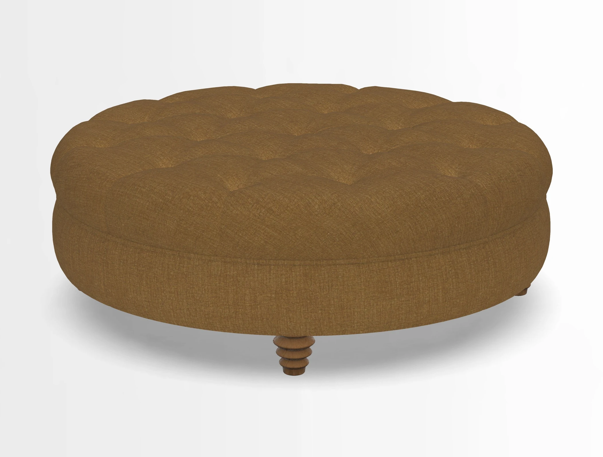 Helmsley Round Footstool in Linwood Omega Velvet Navy