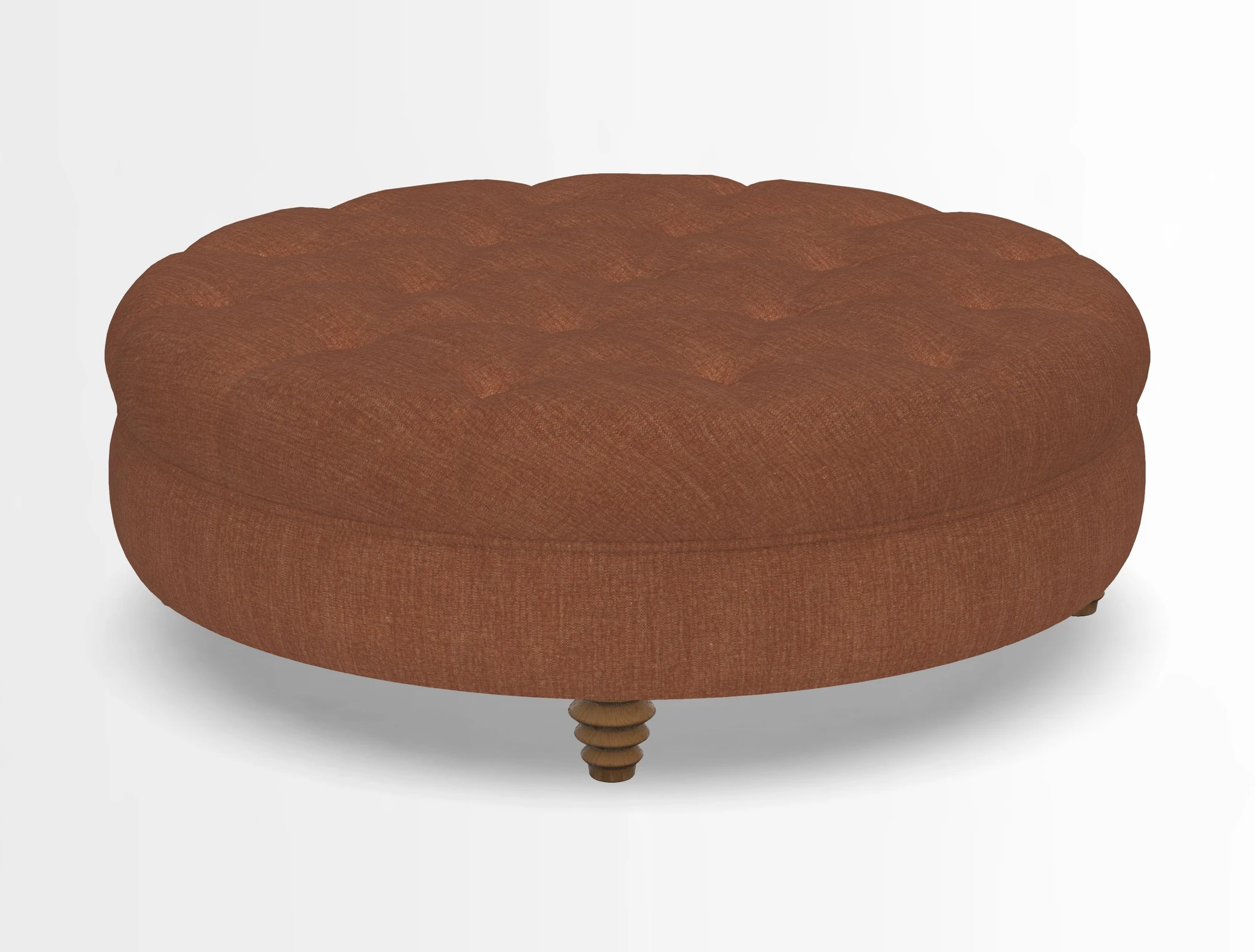 Helmsley Round Footstool in Linwood Omega Velvet Navy