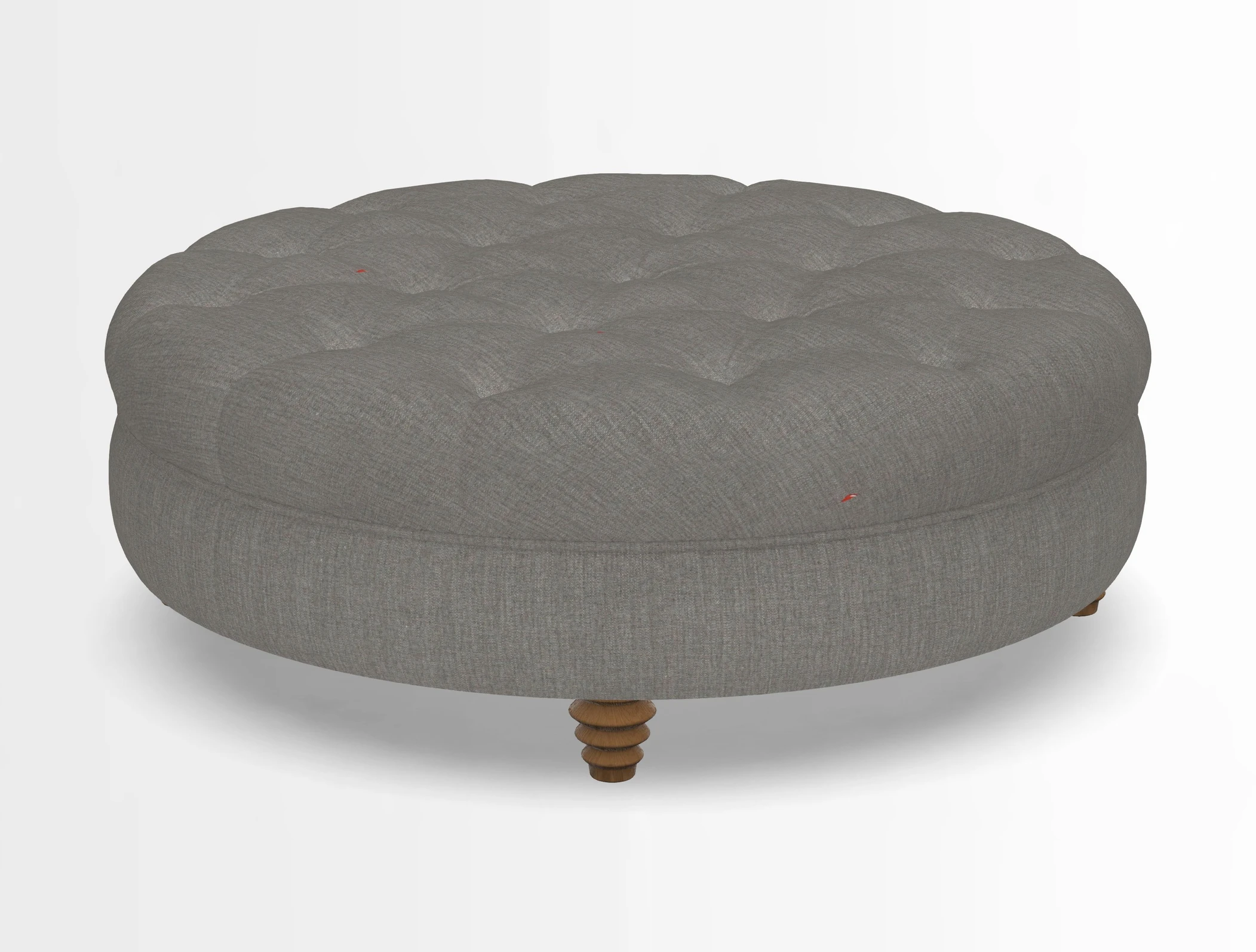 Helmsley Round Footstool in Linwood Omega Velvet Navy