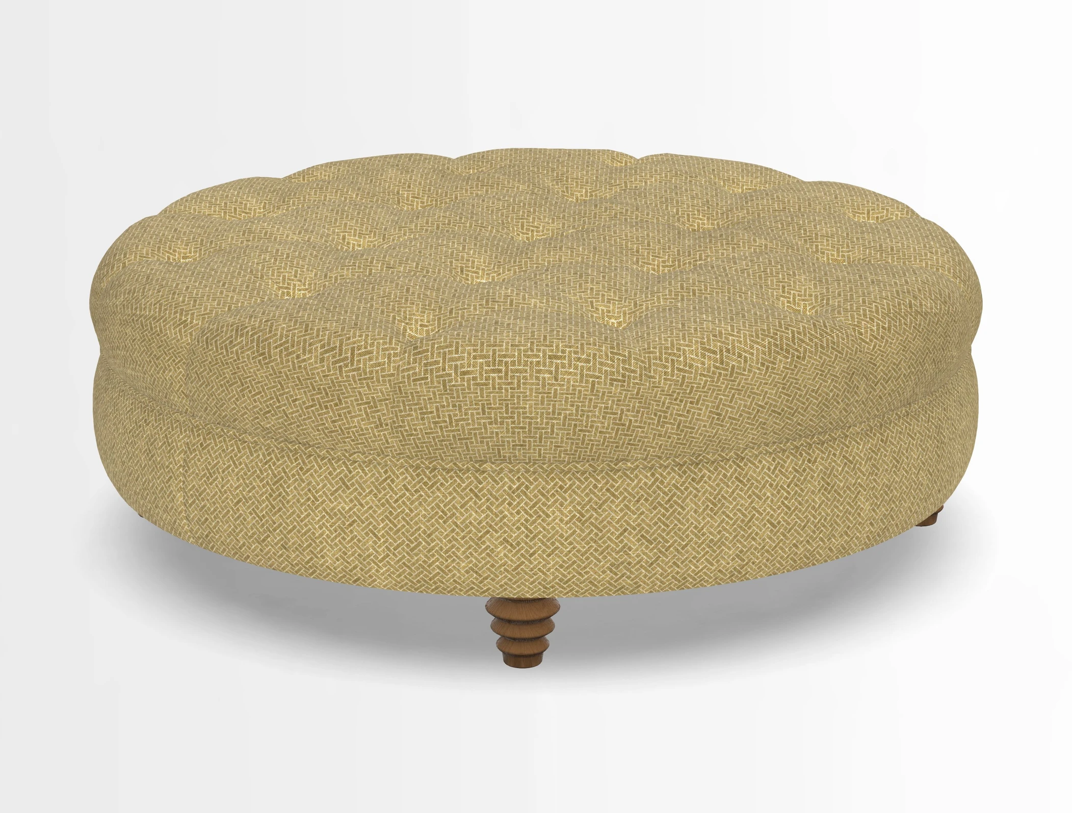 Helmsley Round Footstool in Linwood Omega Velvet Navy