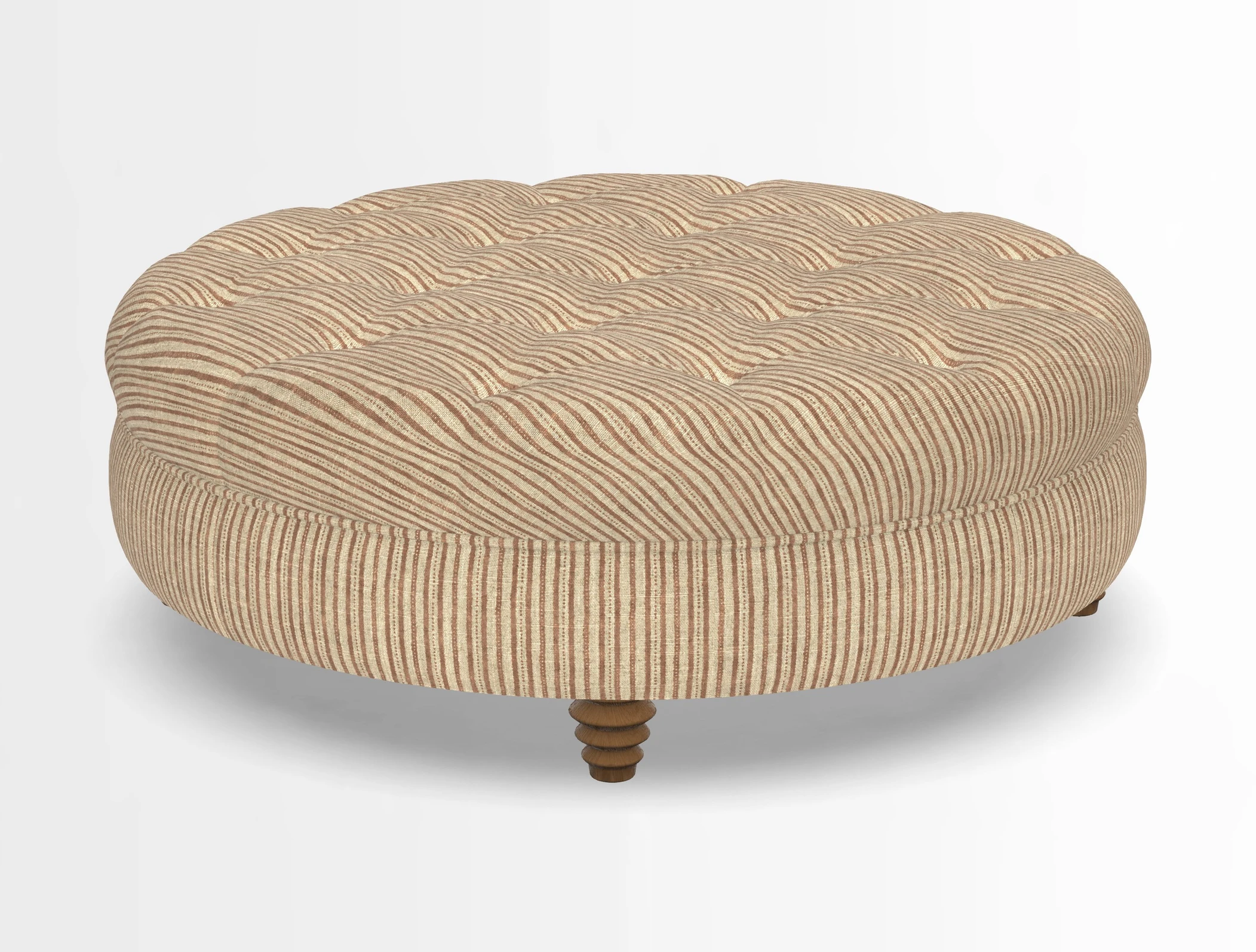 Helmsley Round Footstool in Linwood Omega Velvet Navy
