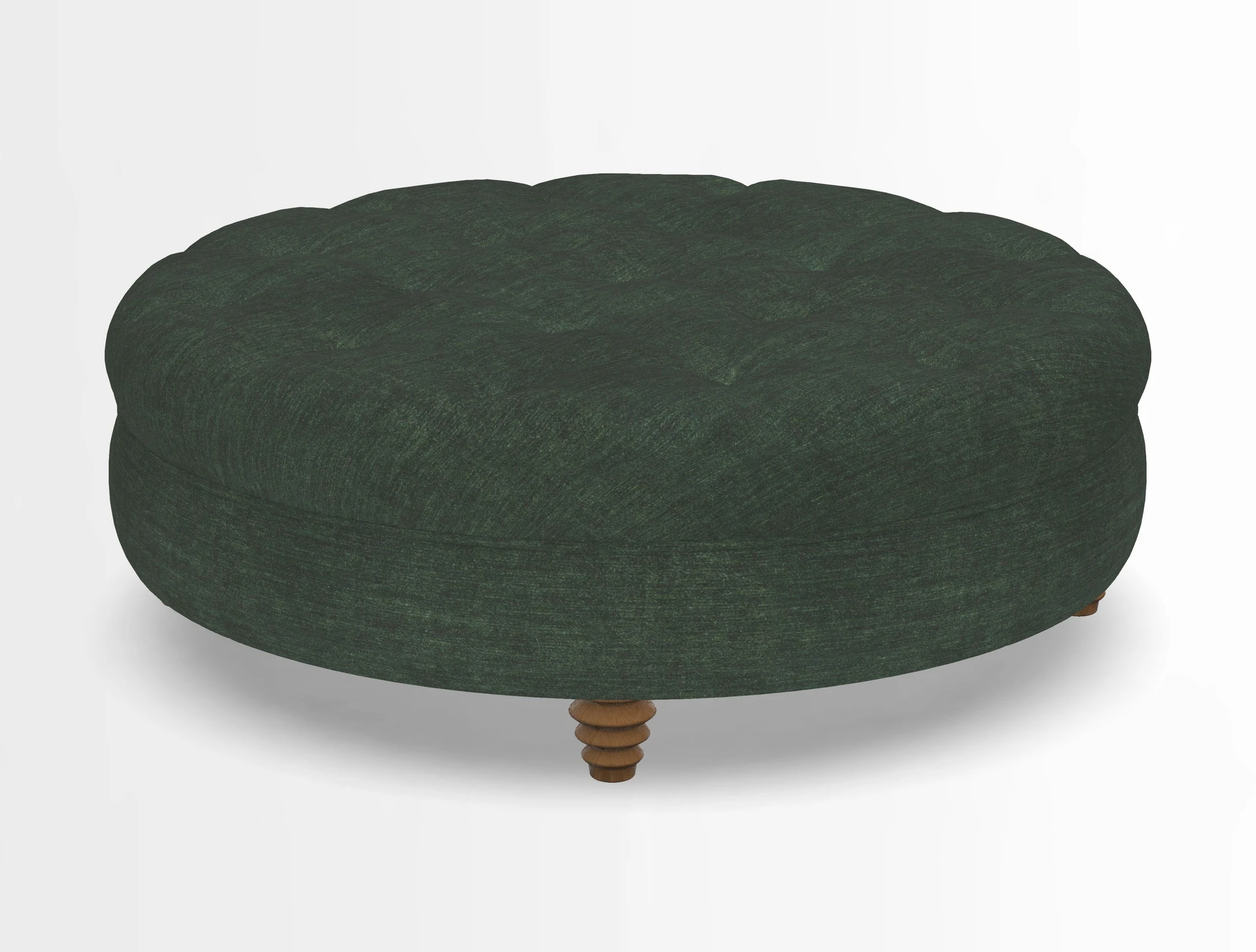 Helmsley Round Footstool in Linwood Omega Velvet Navy