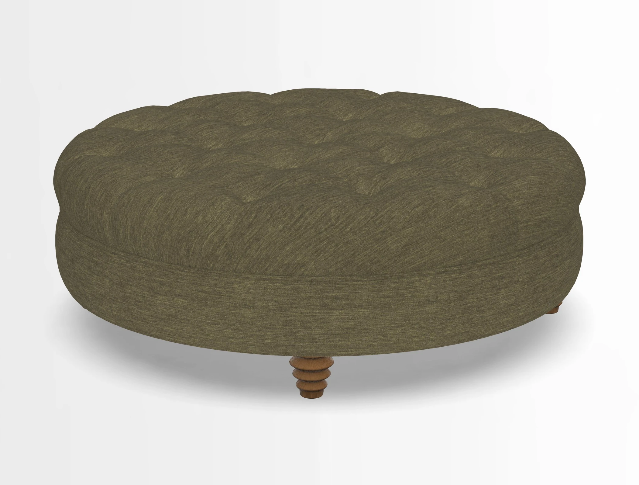Helmsley Round Footstool in Linwood Omega Velvet Navy
