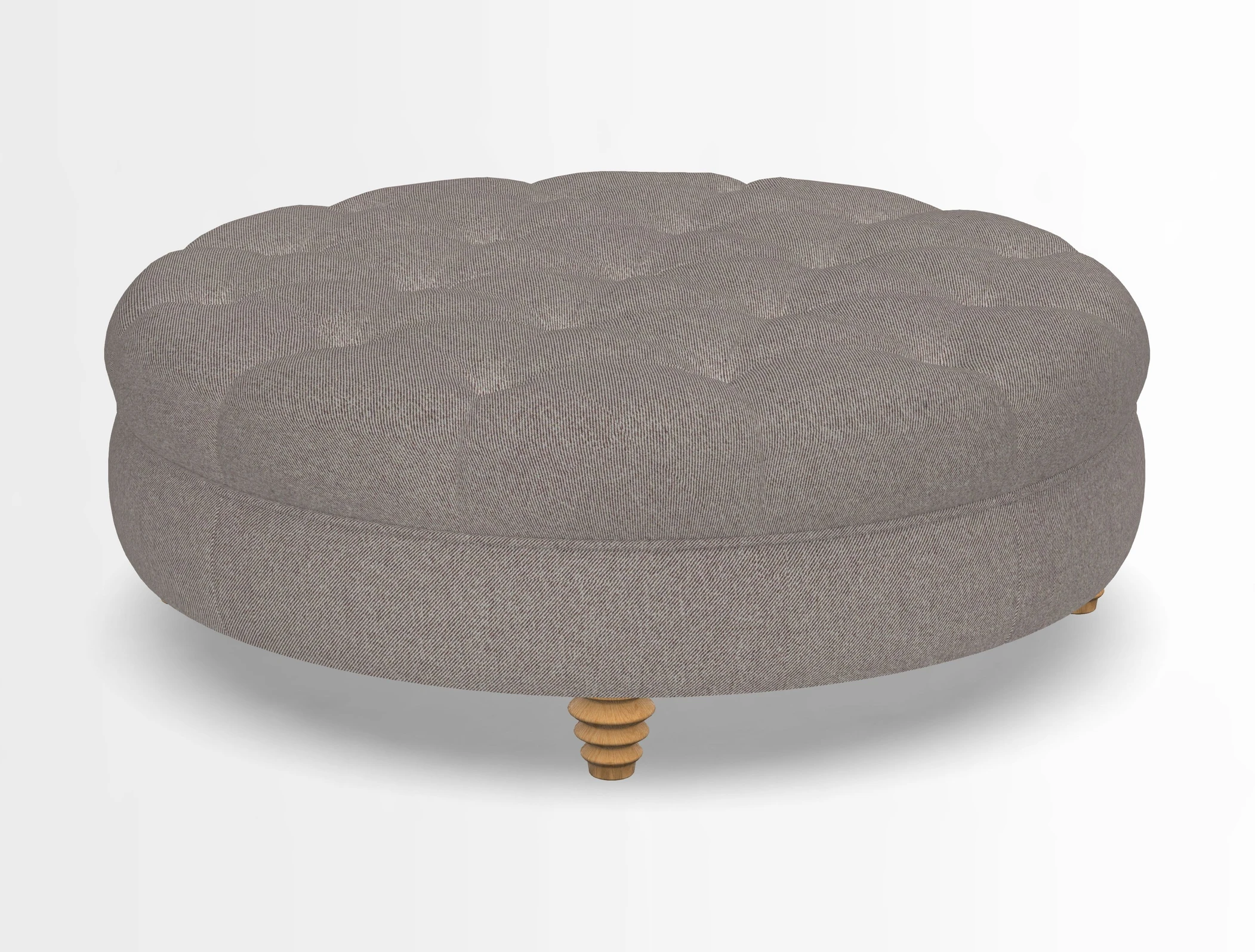 Helmsley Round Footstool in Linwood Omega Velvet Navy