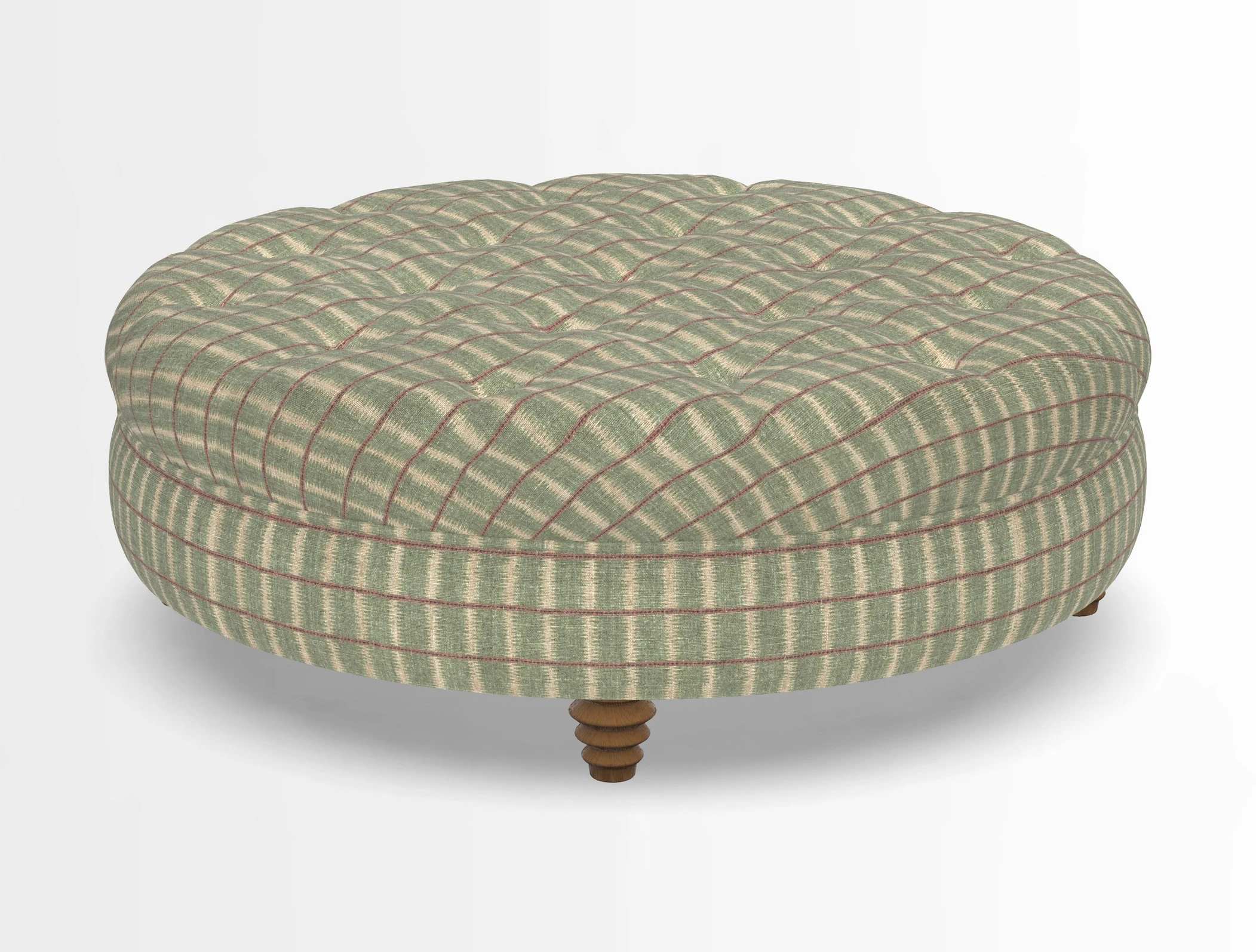Helmsley Round Footstool in Linwood Omega Velvet Navy