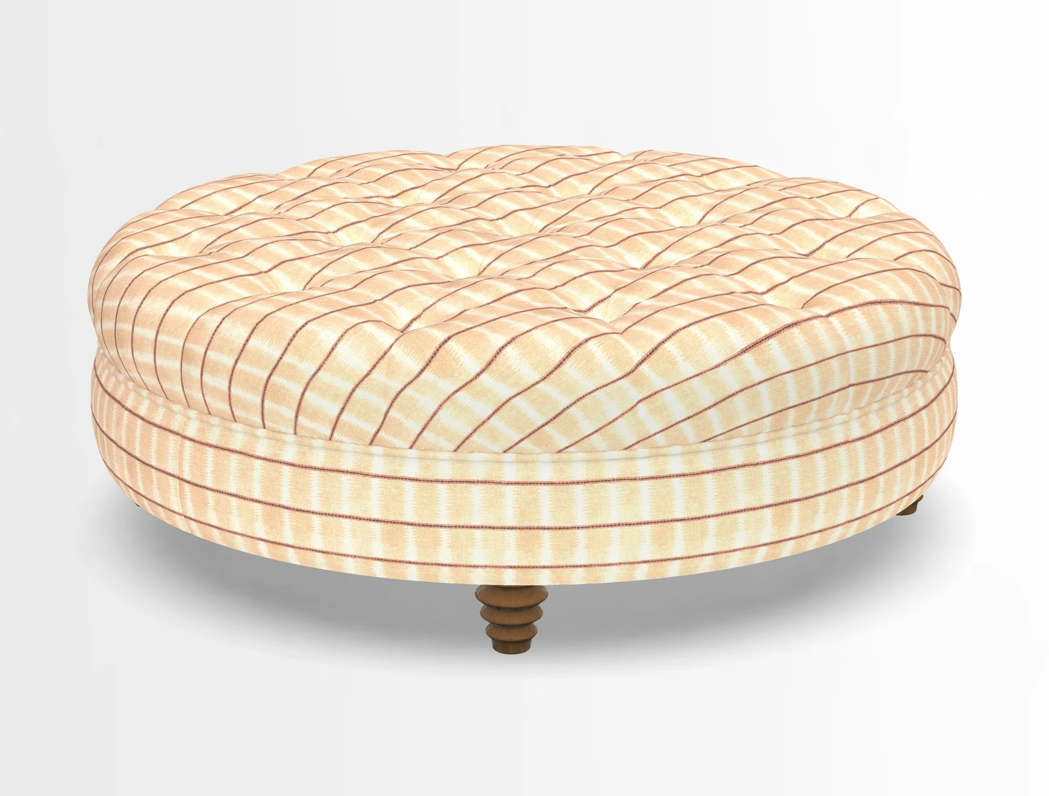 Helmsley Round Footstool in Linwood Omega Velvet Navy