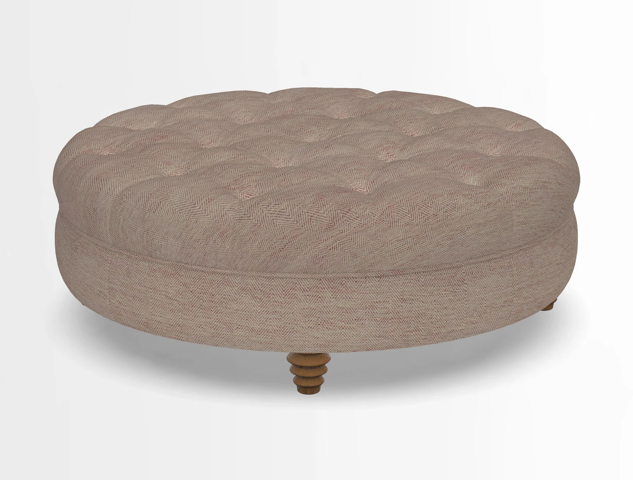 Helmsley Round Footstool in Linwood Omega Velvet Navy