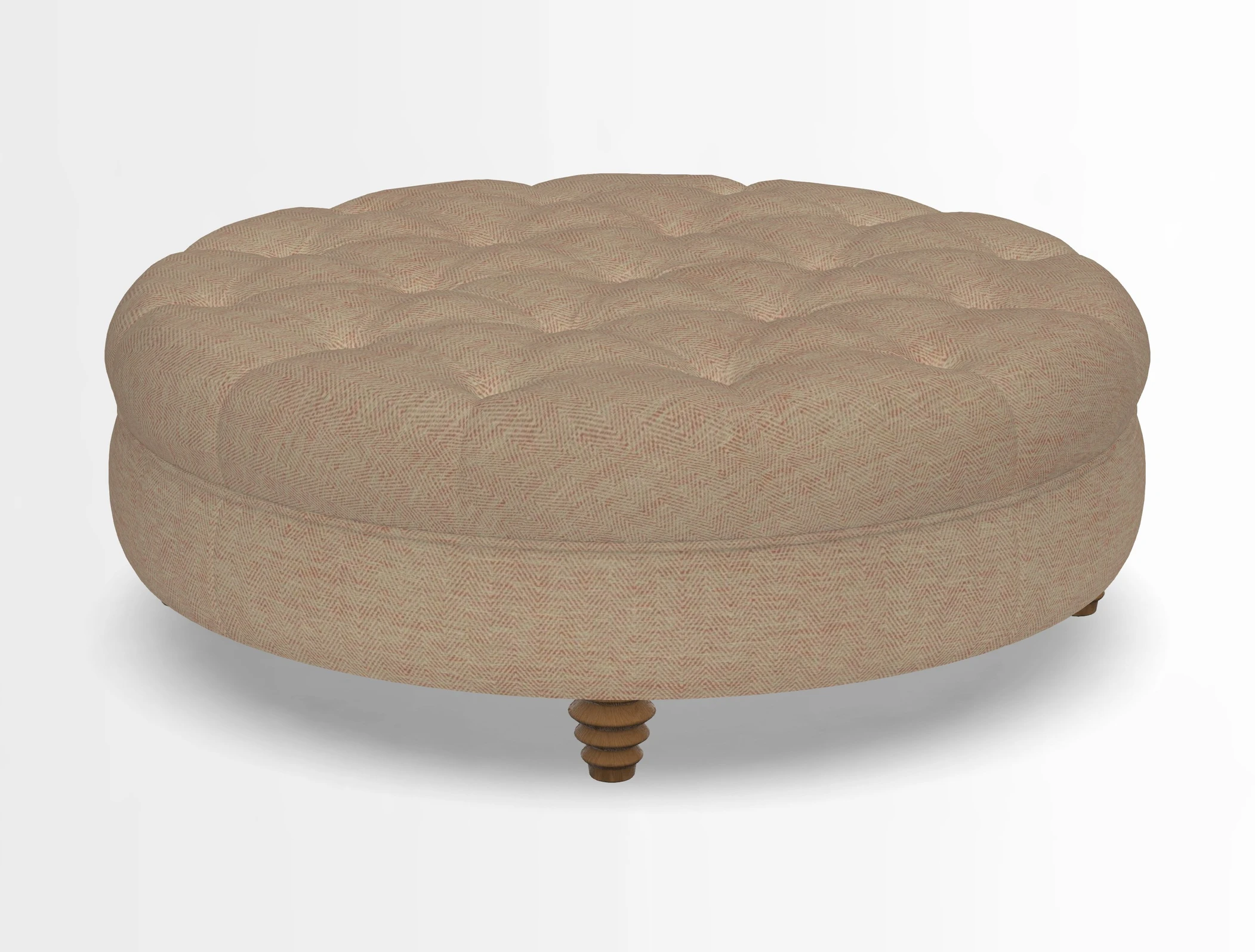 Helmsley Round Footstool in Linwood Omega Velvet Navy