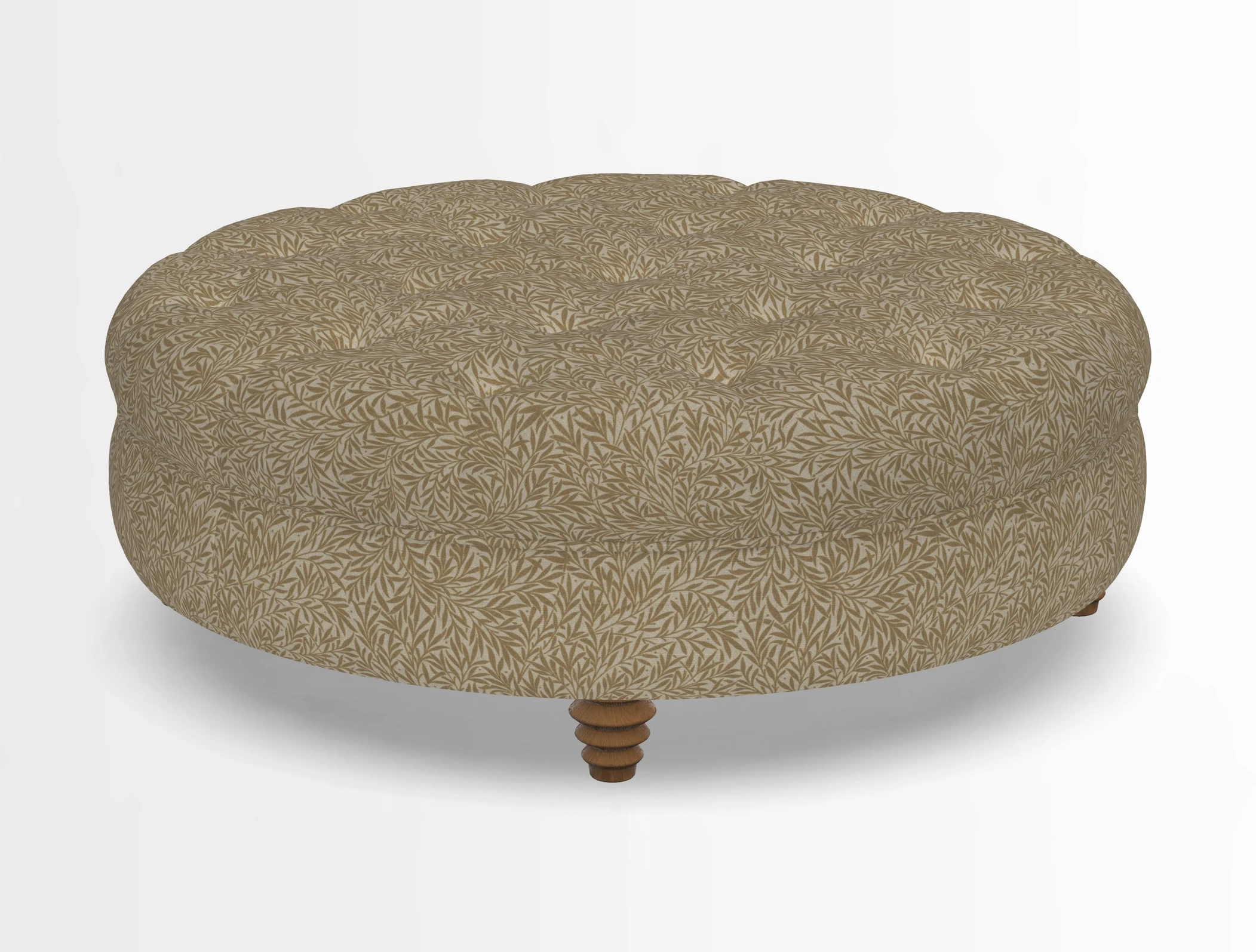 Helmsley Round Footstool in Linwood Omega Velvet Navy