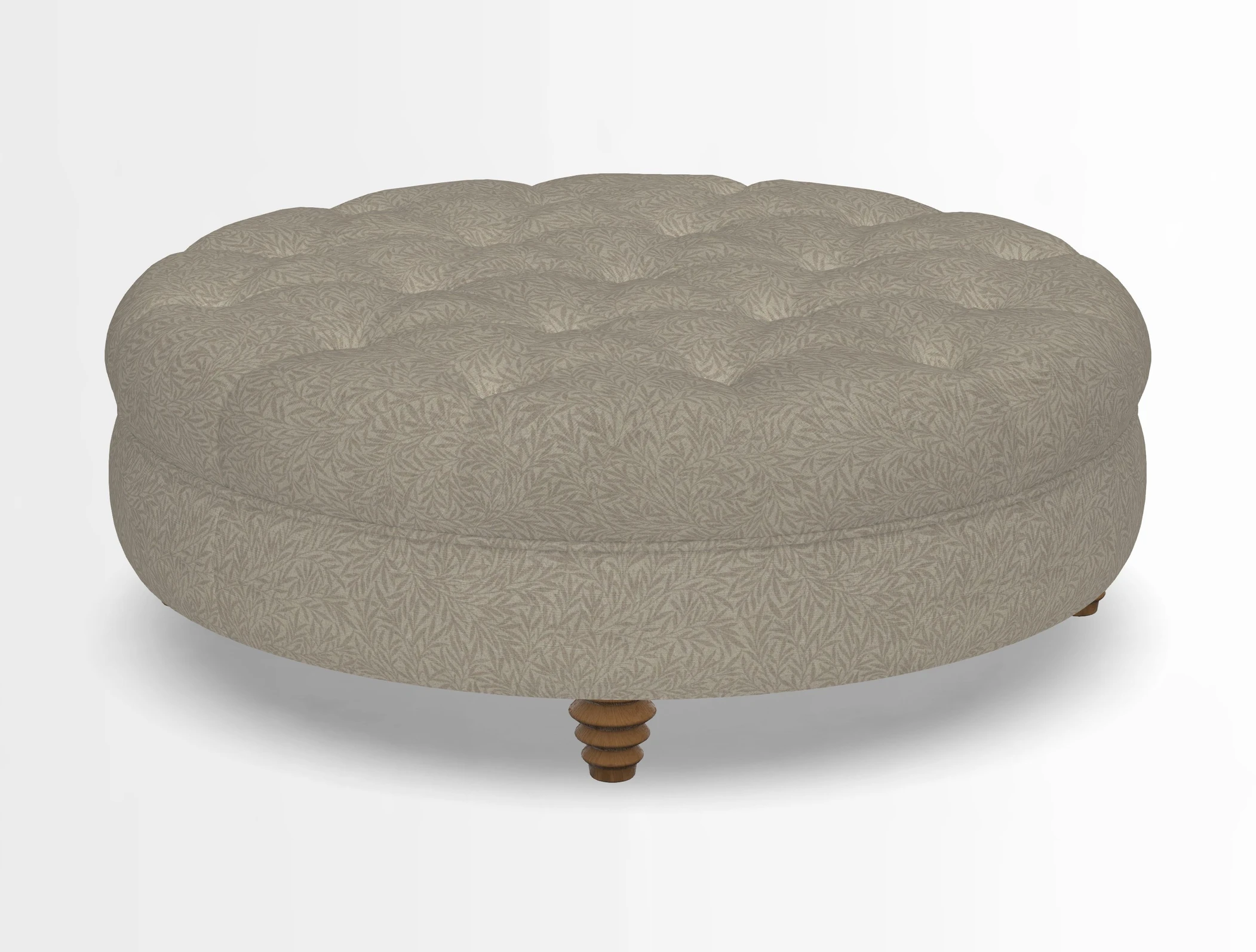 Helmsley Round Footstool in Linwood Omega Velvet Navy
