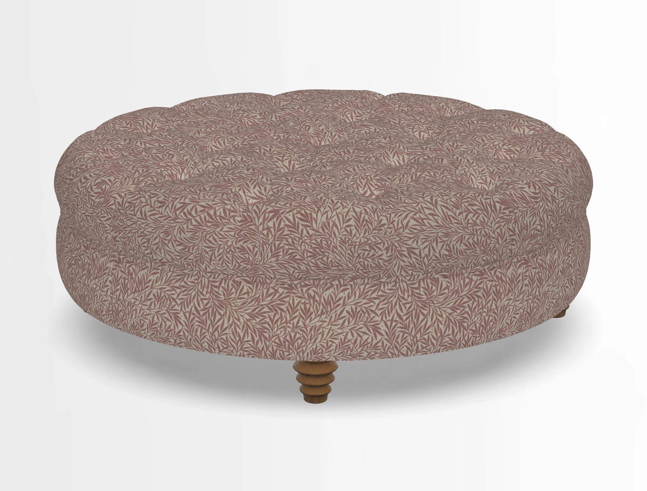 Helmsley Round Footstool in Linwood Omega Velvet Navy