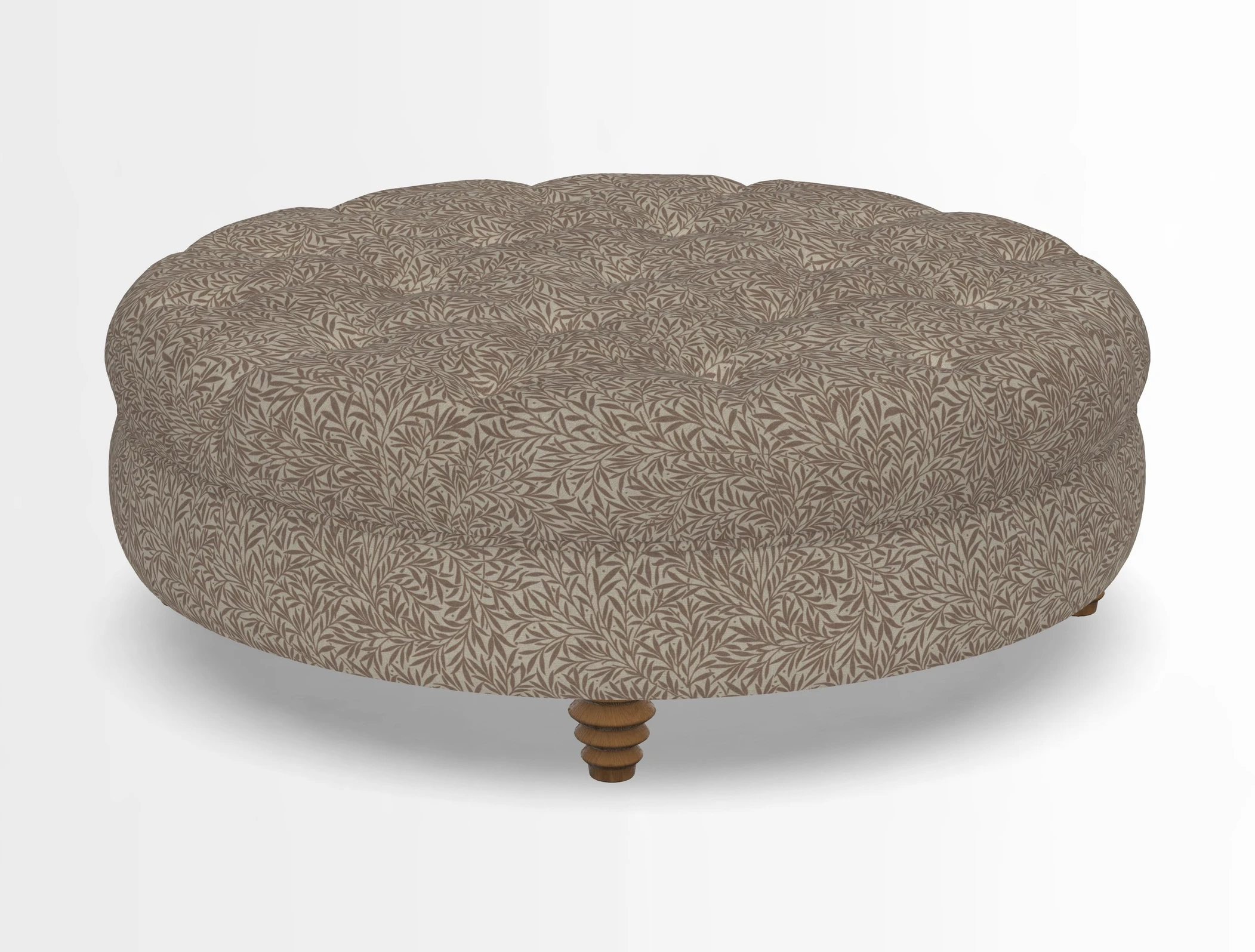 Helmsley Round Footstool in Linwood Omega Velvet Navy