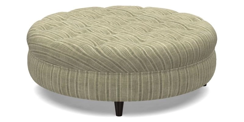 Helmsley Round Footstool in Linwood Omega Velvet Navy